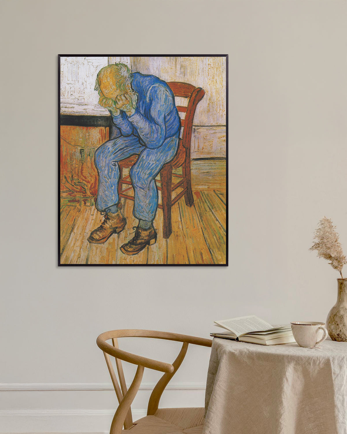 Poster „Am Tor der Ewigkeit (1890) von Vincent van Gogh“ mit Metallrahmen