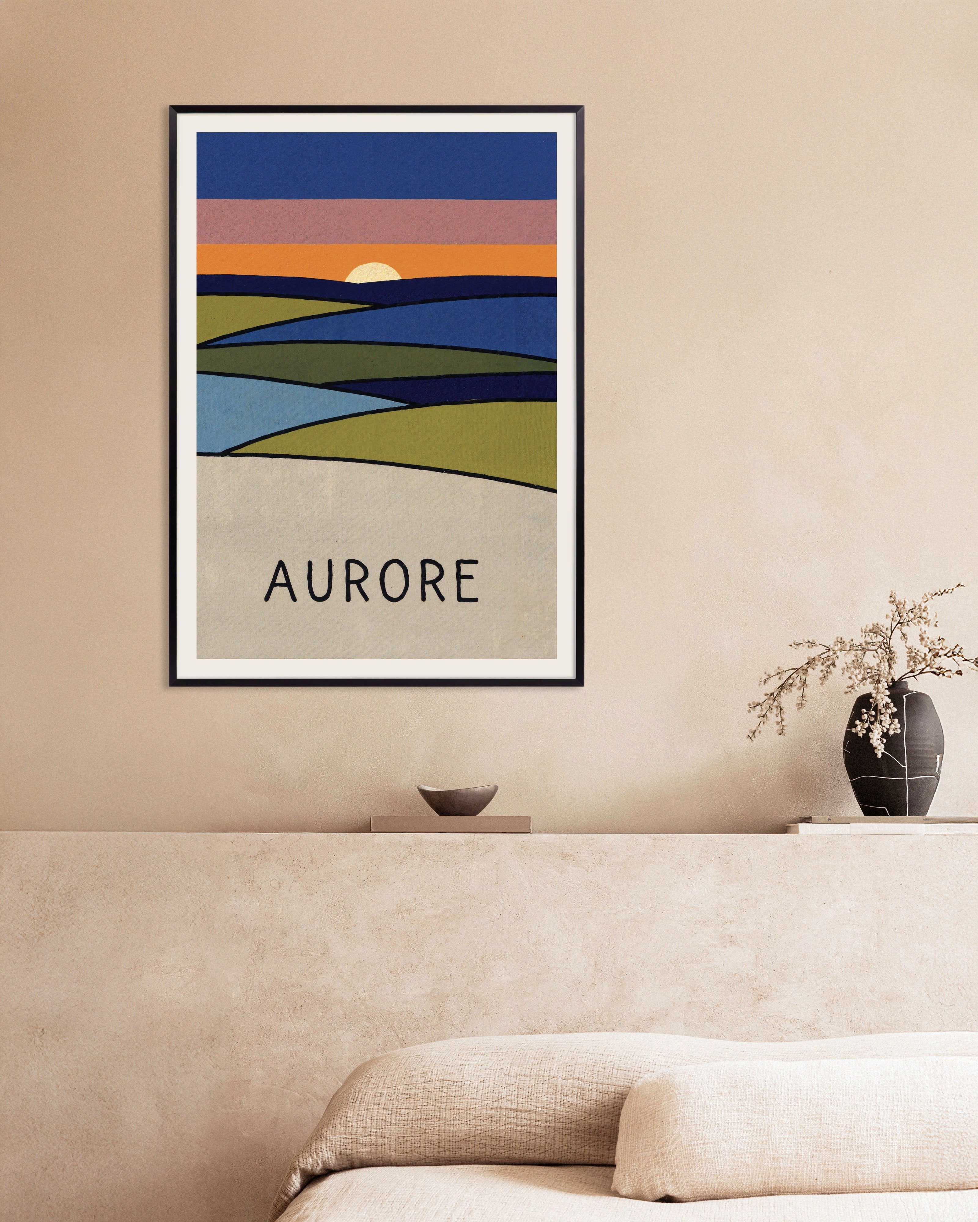 Poster of Aurore - Sunrise Landscape Poster, with metal frame
