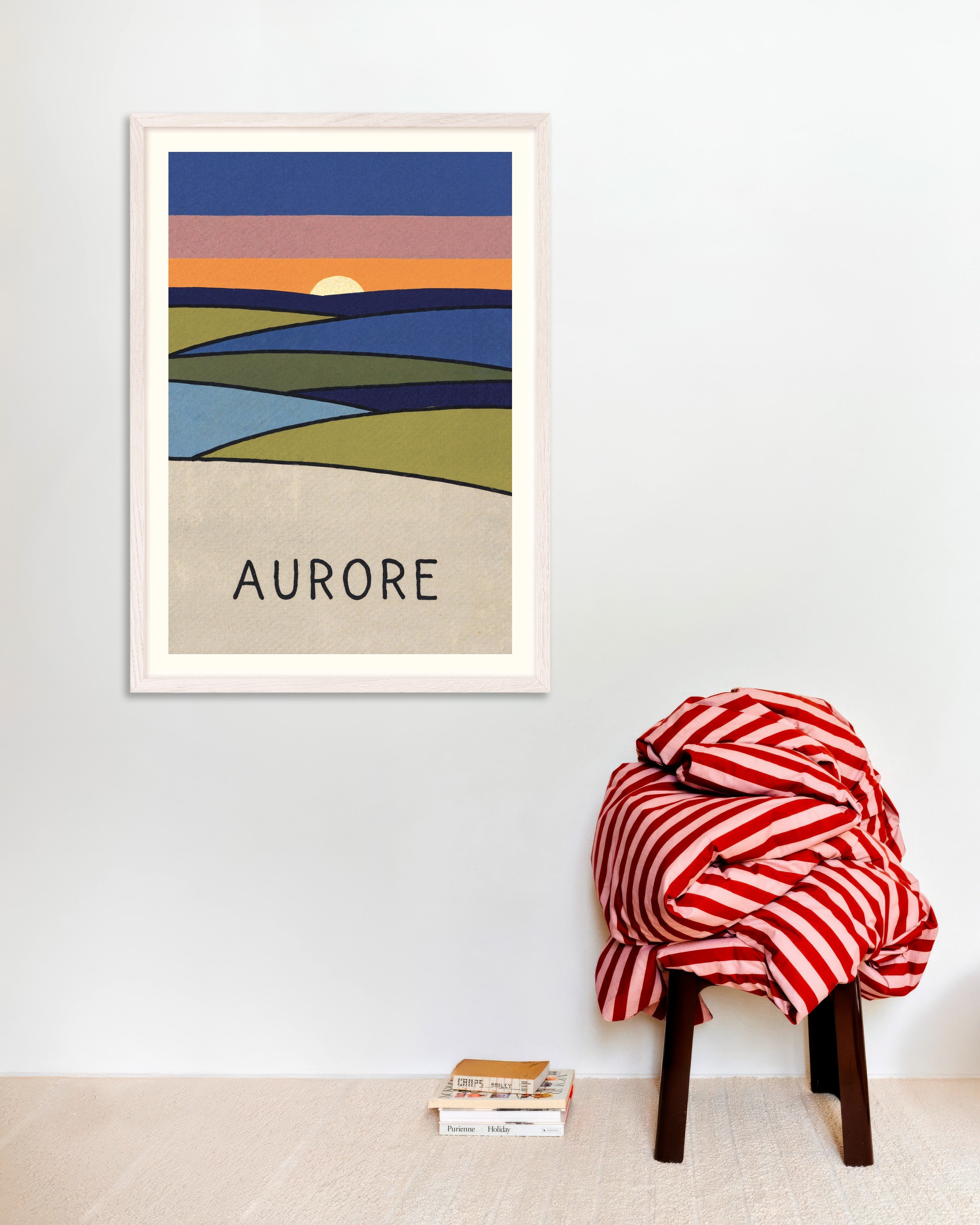 Poster of Aurore - Sunrise Landscape Poster, with white wooden frame