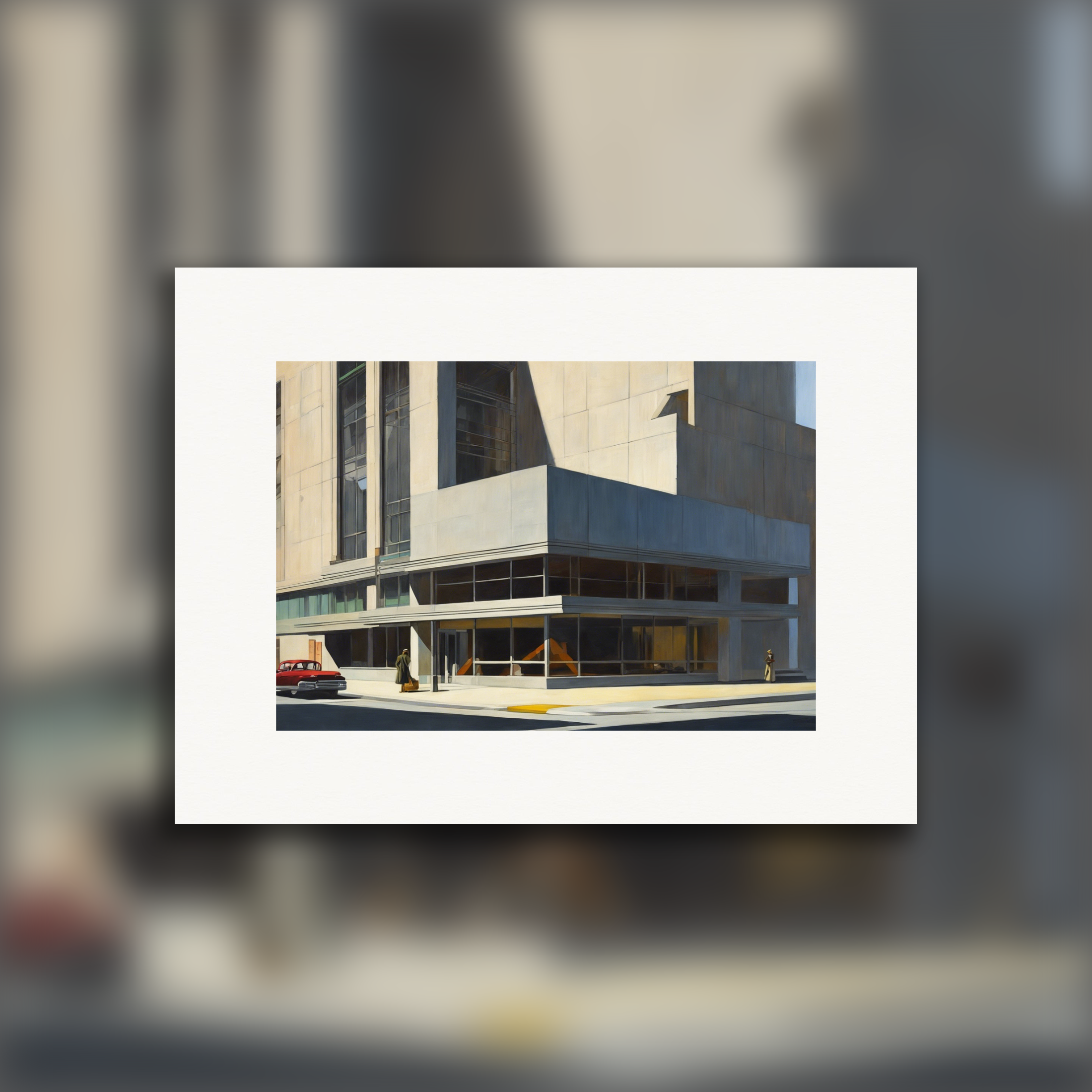 Realistische amerikanische Malerei des 20. Jahrhunderts, brutalistische Architektur - poster