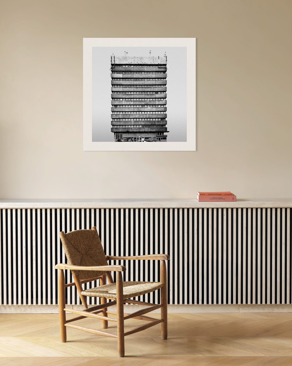 Poster „Büroturm mit Fassadenbändern“