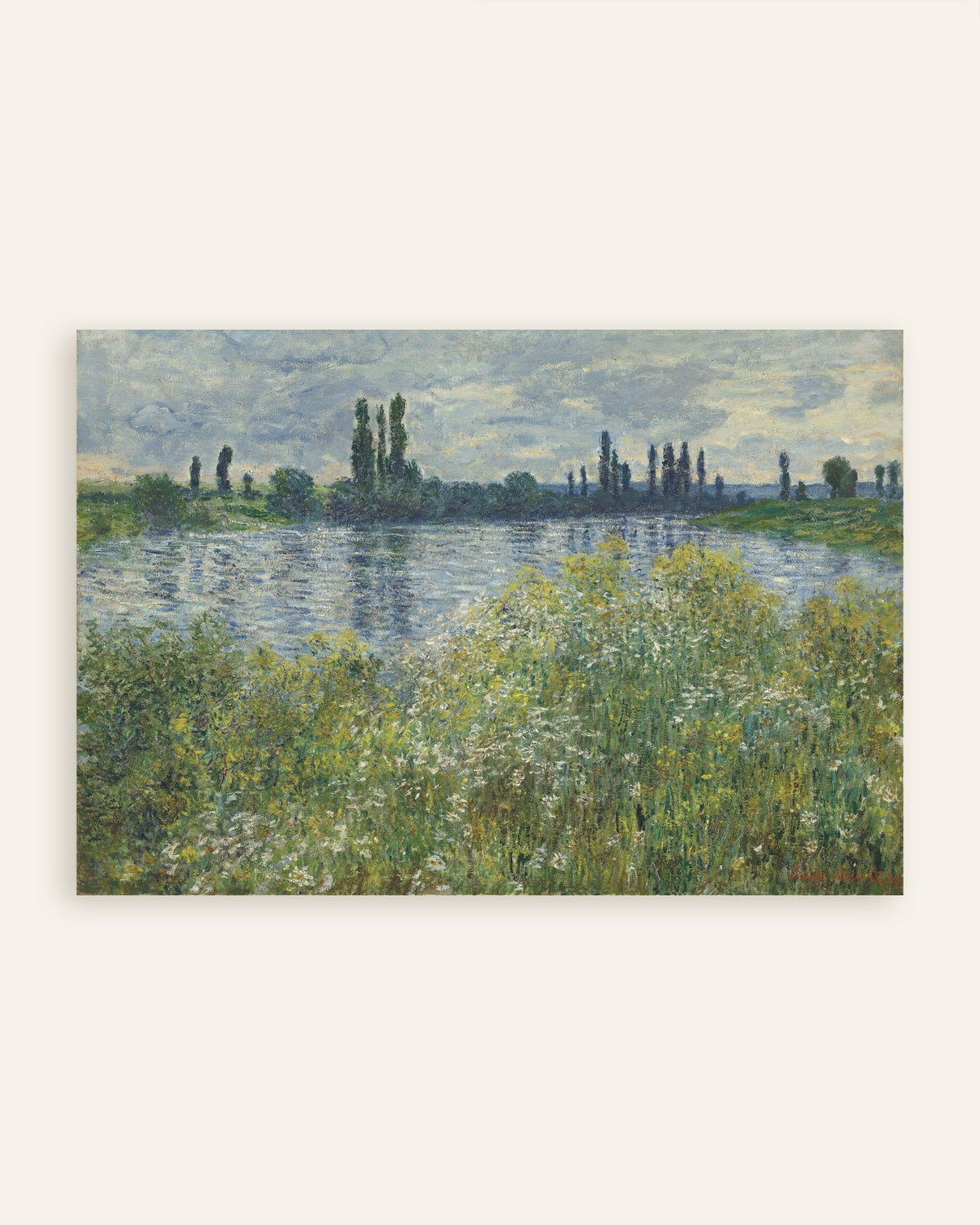 Poster Seineufer bei Vétheuil (1880) von Claude Monet, Vorschaubild