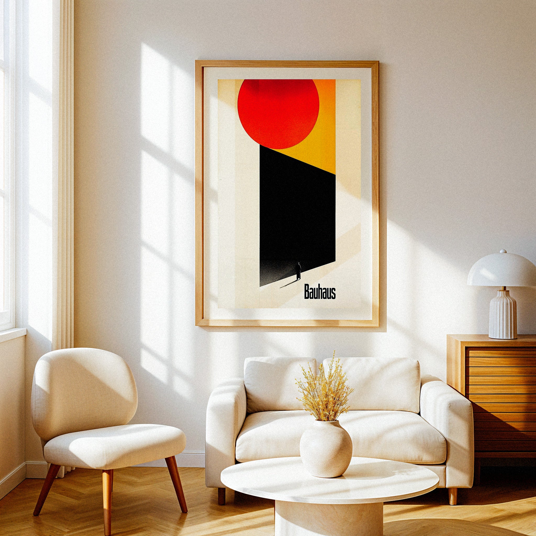 Bauhaus-Poster, dem Unbekannten gegenüberstehend