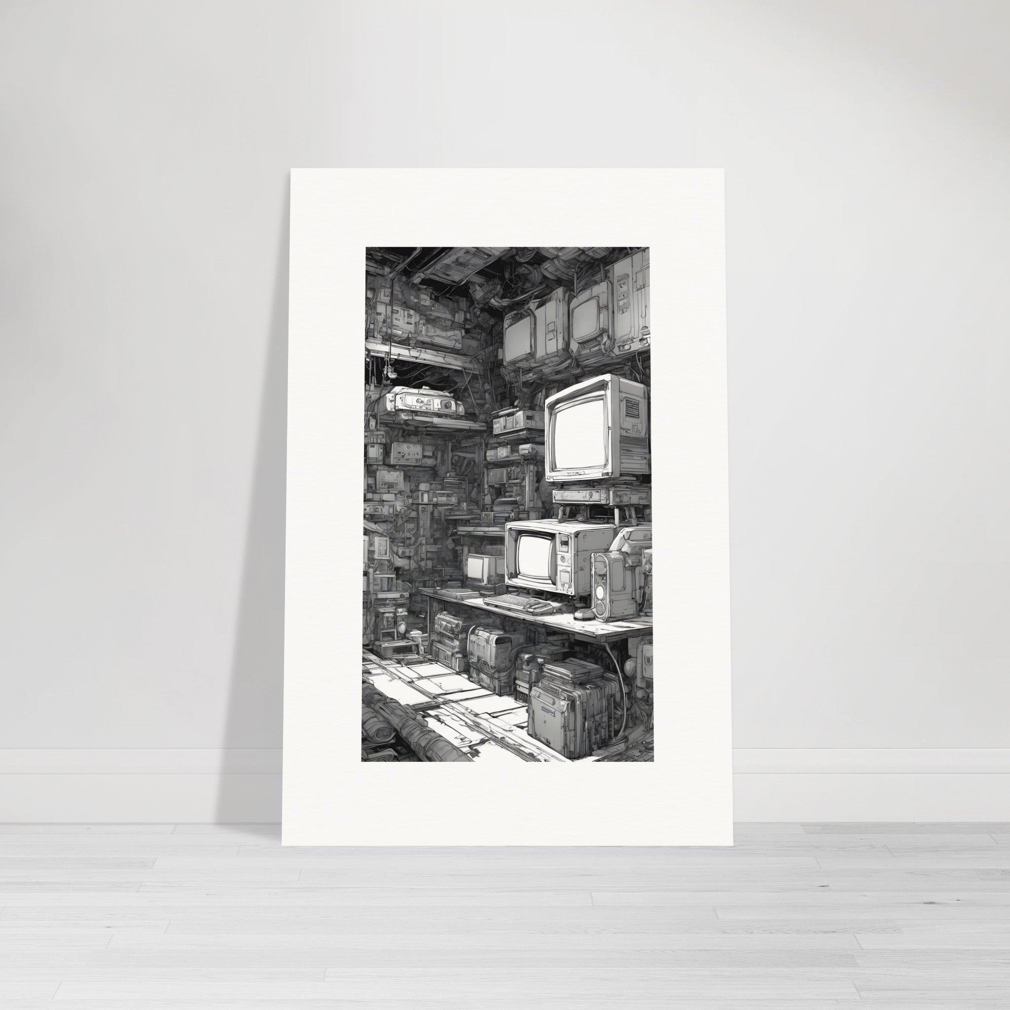 Zeitgenössisches schwarzes Cyberpunk-Manga, Videospielkonsole - Poster