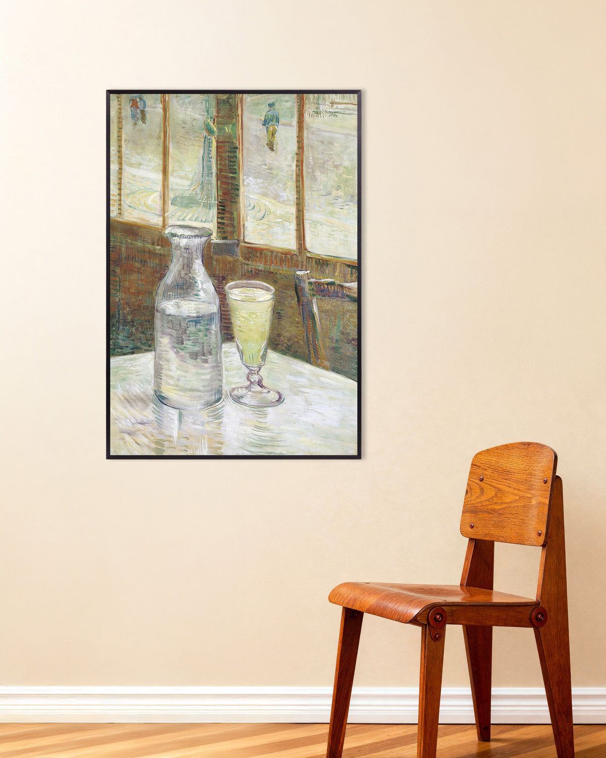 Poster von Café-Tisch mit Absinth (1887) von Vincent van Gogh, mit Metallrahmen