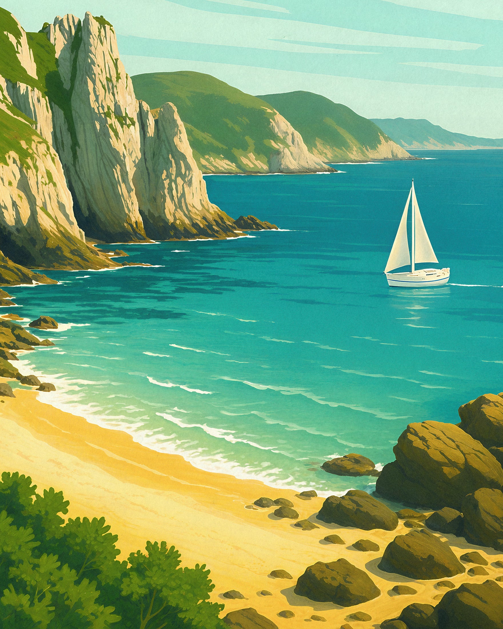 Crozon Reiseposter - Bretagne Küste