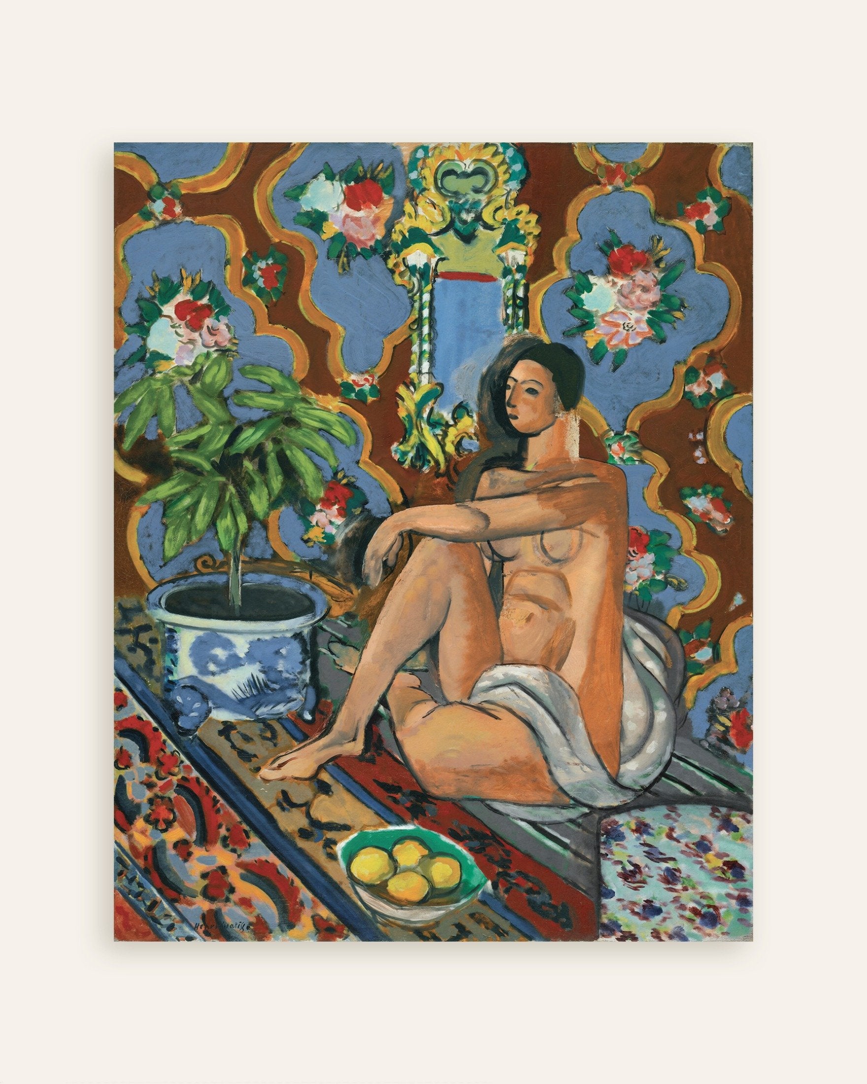 Poster of Decorative Figure on an Ornamental Background (1925) by Henri Matisse - Poster, thumbnail