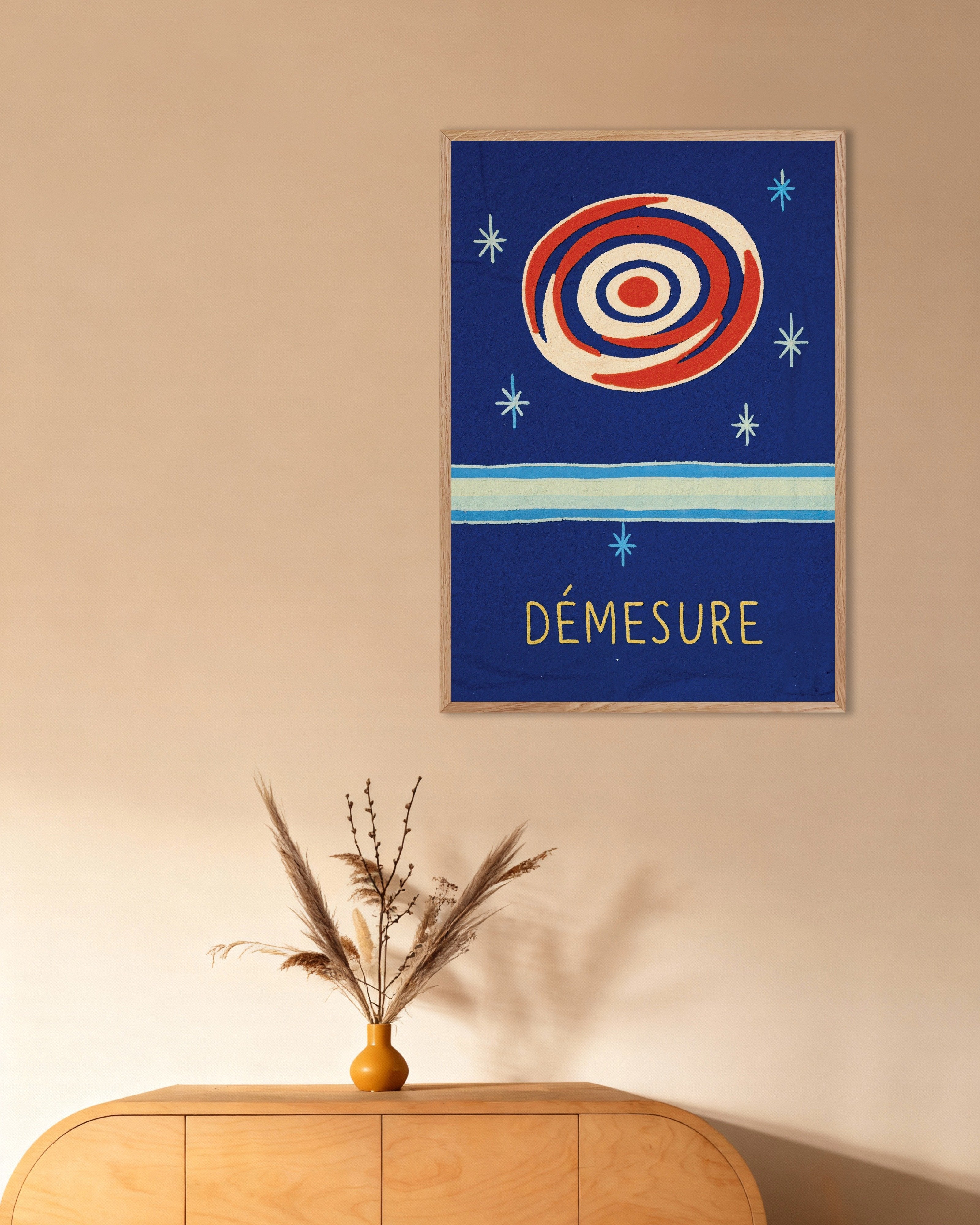 Poster of Démesure Cosmic Spiral Poster, with natural wooden frame