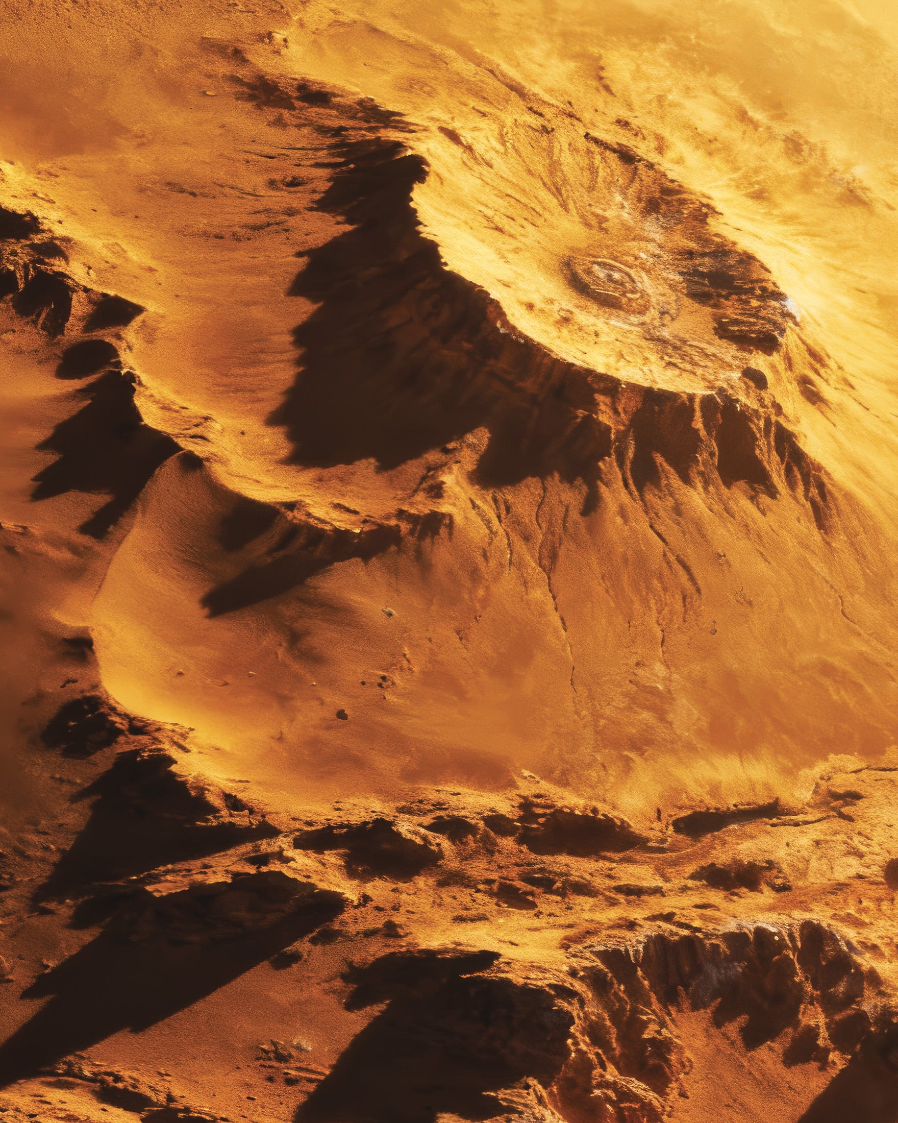 Golden Planet Poster, Sci-Fi Wüstenwelt Plakat