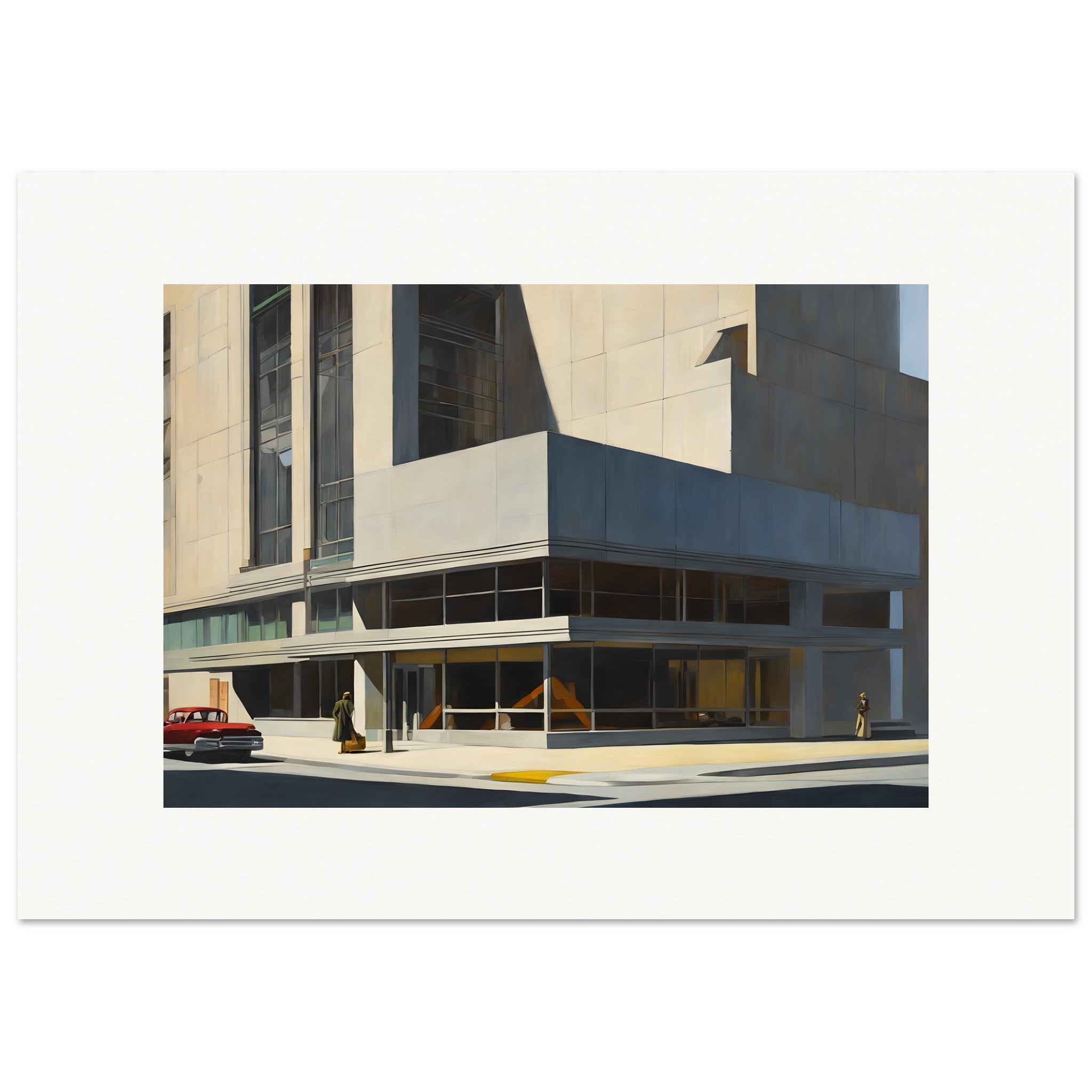 Realistische amerikanische Malerei des 20. Jahrhunderts, brutalistische Architektur - poster