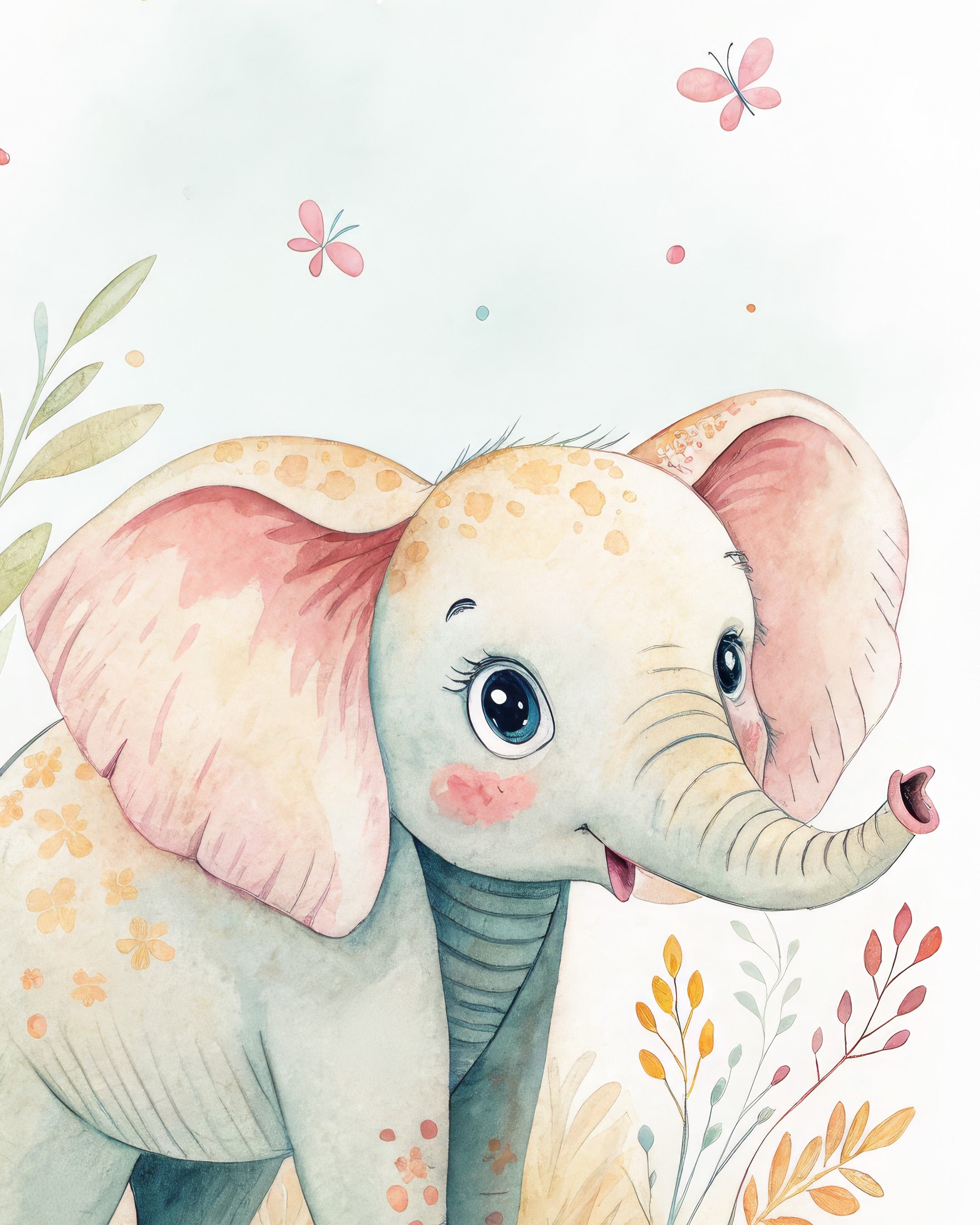 Baby Elefanten Poster - Safari Kinderzimmer Wandkunst