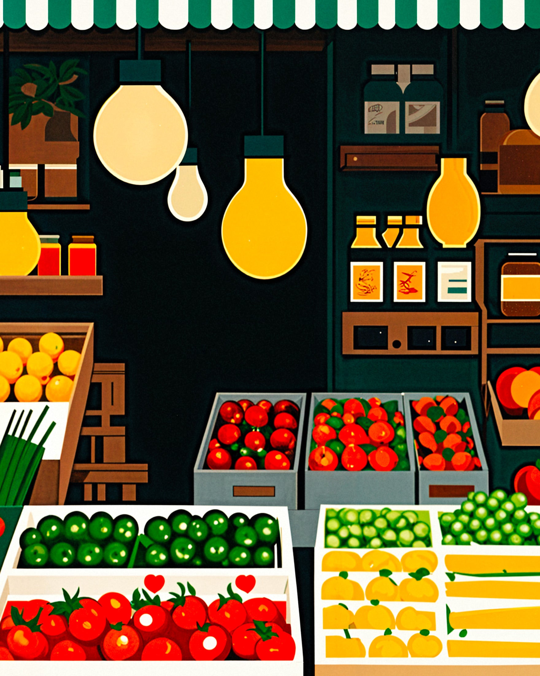 Lebensmittelgeschäft, Obst und Gemüse - Poster