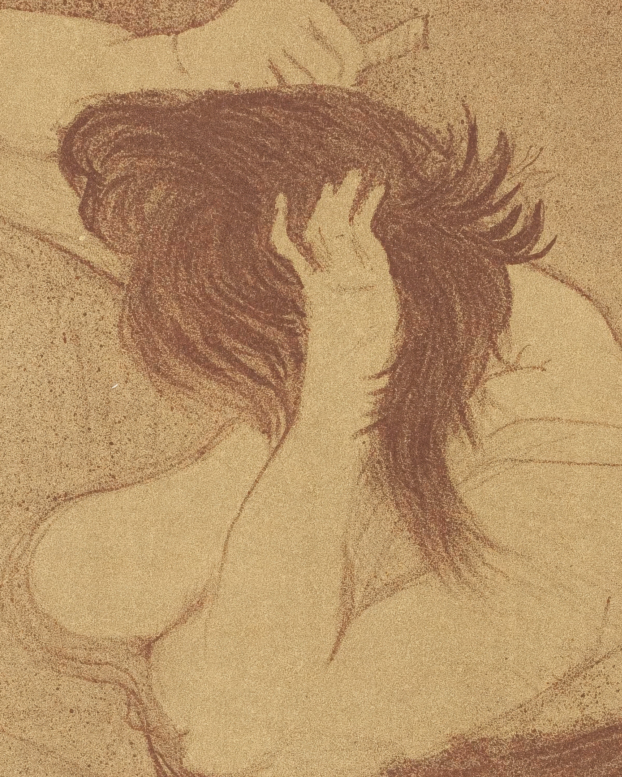 Frau kämmt sich die Haare (Femme qui se peigne) (1896) von Henri de Toulouse-Lautrec Poster