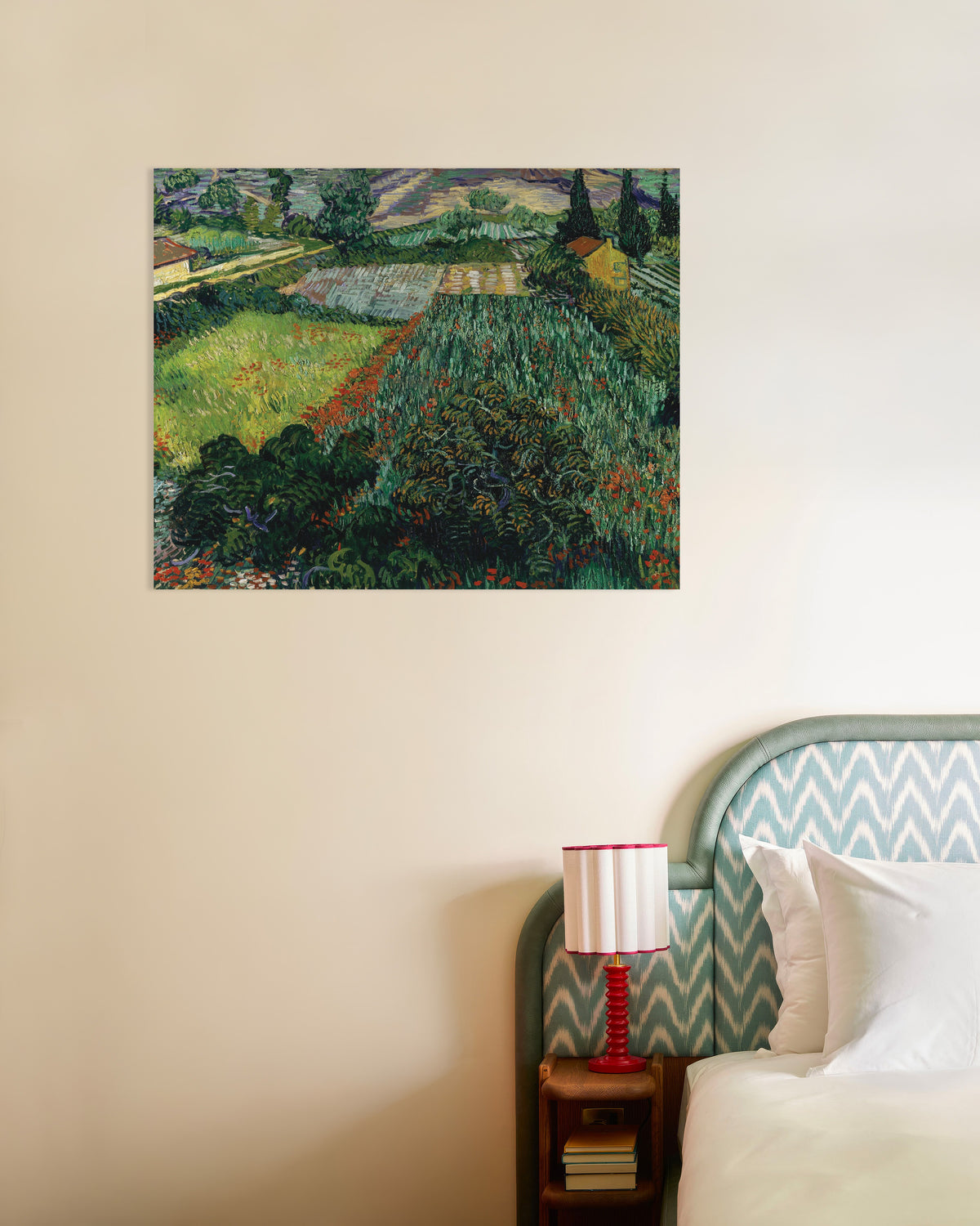 Poster mit „Mohnfeld (1889) von Vincent van Gogh“