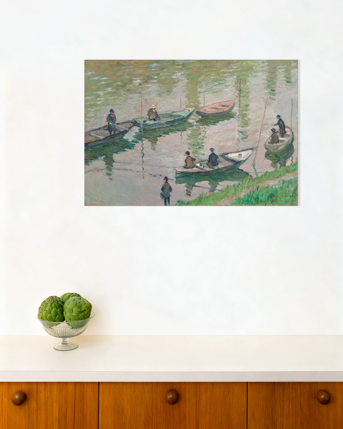 Poster Angler an der Seine bei Poissy (1882) von Claude Monet
