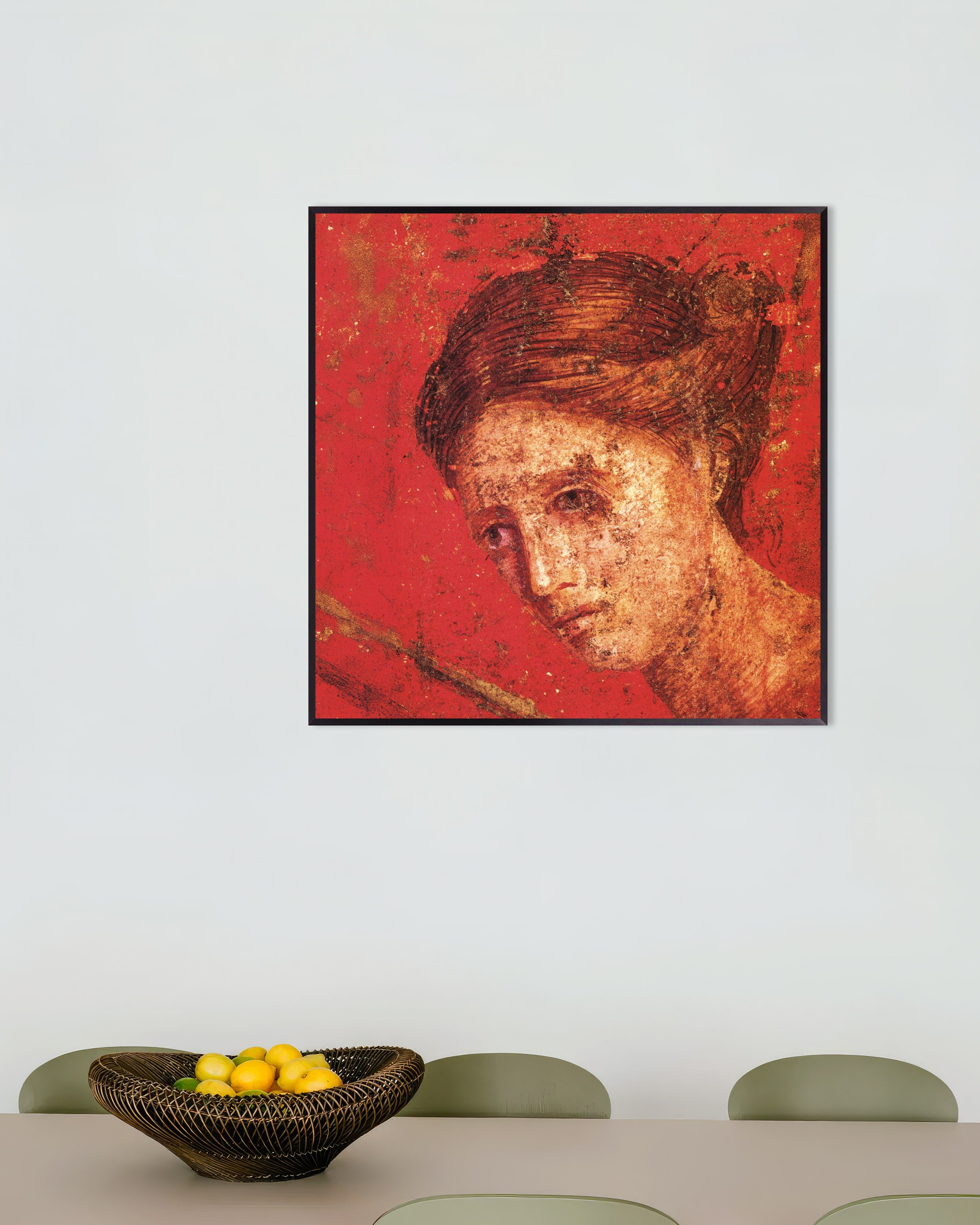 Poster of Fresco detail from the Villa dei Misteri in Pompeii Poster, with metal frame