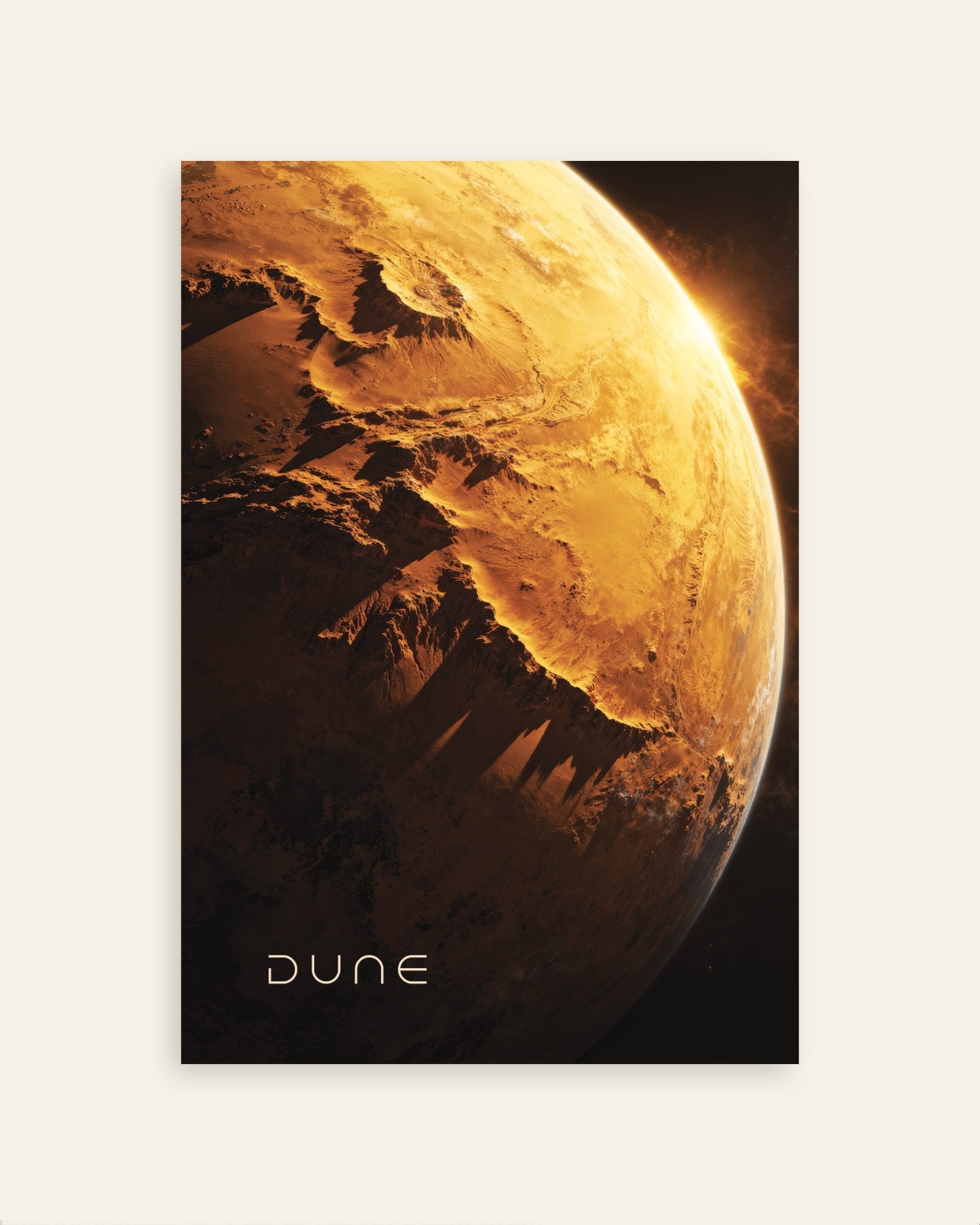 Poster of Golden Planet Poster, Sci-Fi Desert World Art Print, thumbnail