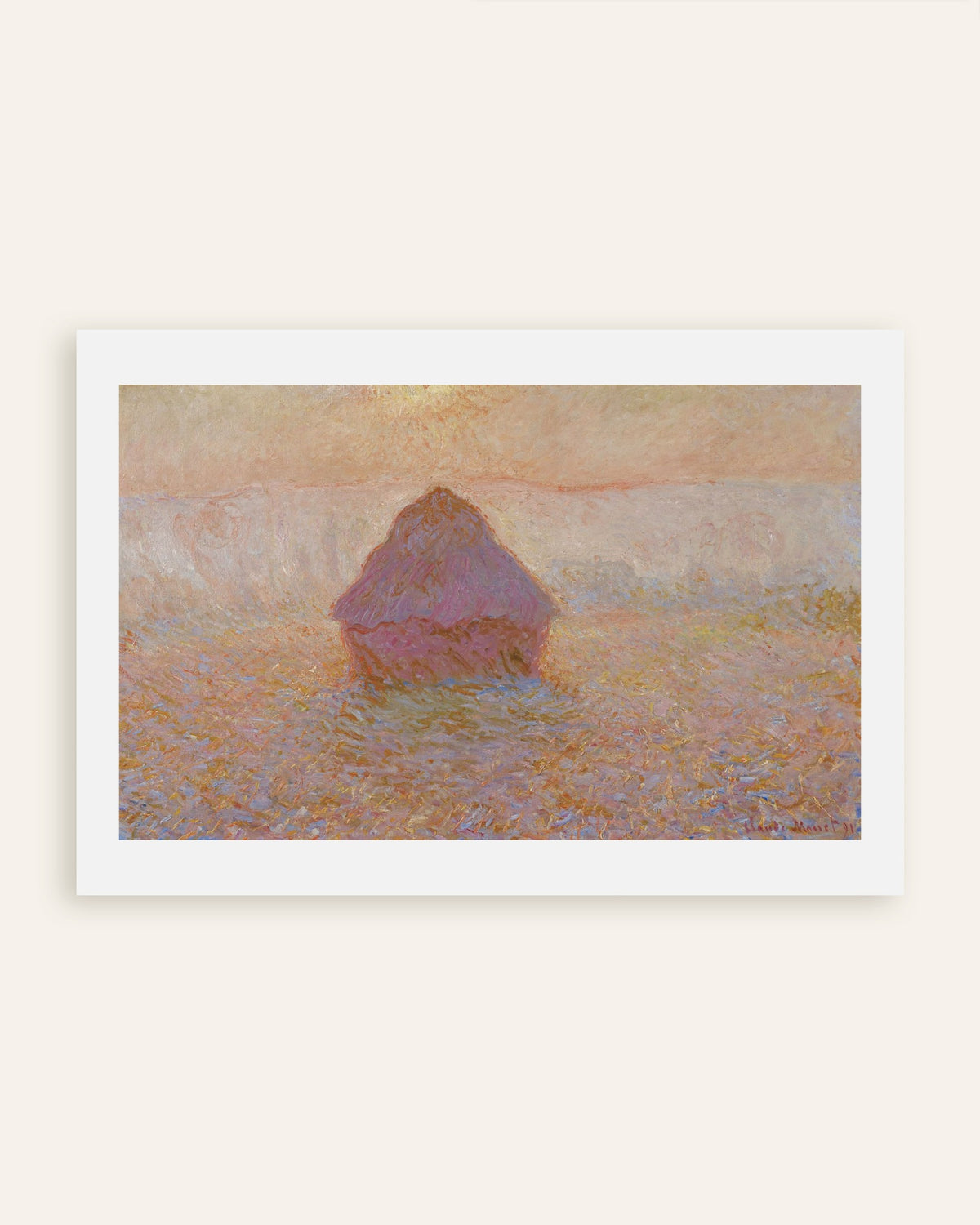 Poster Getreideschober, Sonne im Nebel (1891) von Claude Monet, Vorschaubild