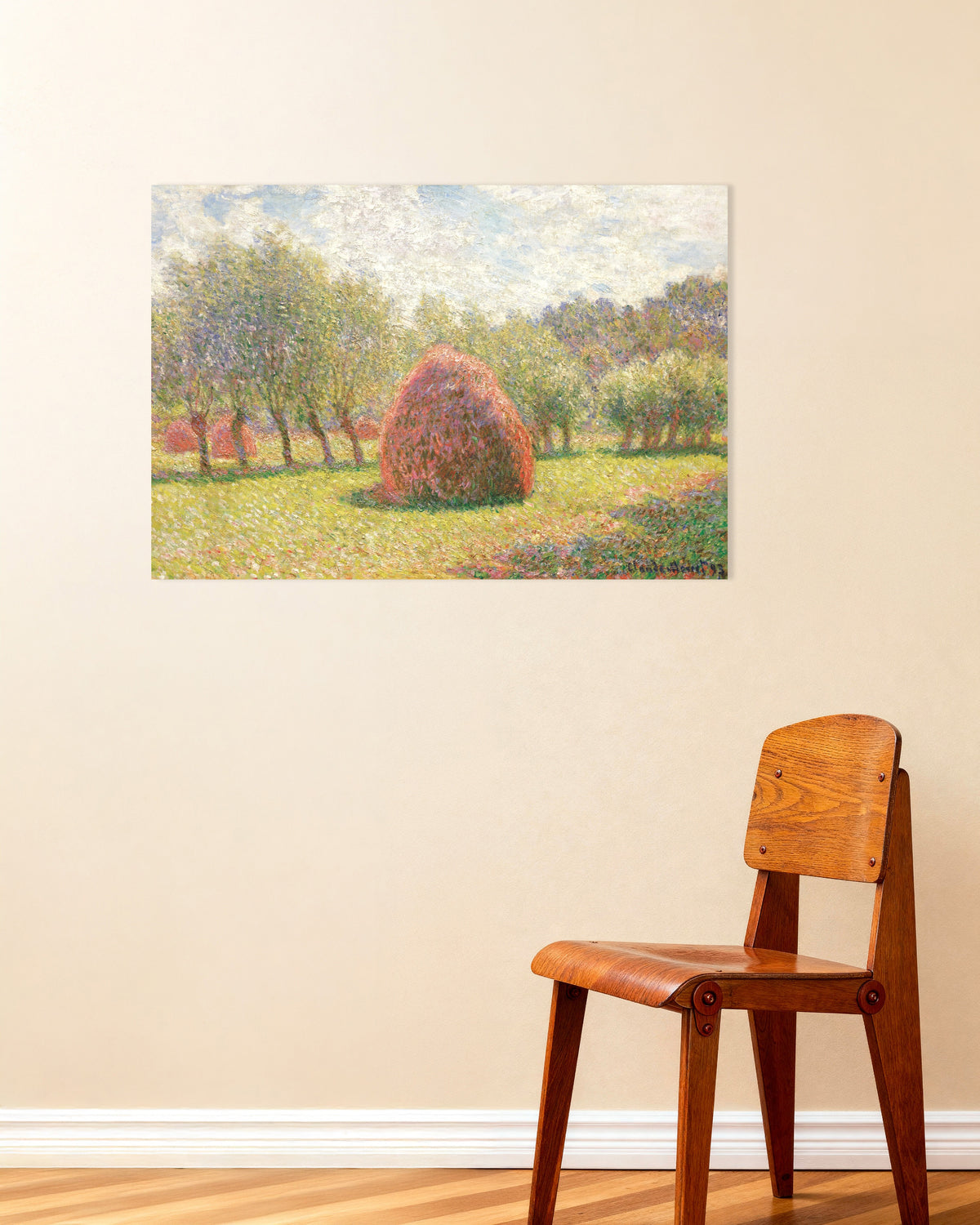 Poster Heuschober in Giverny (1893) von Claude Monet
