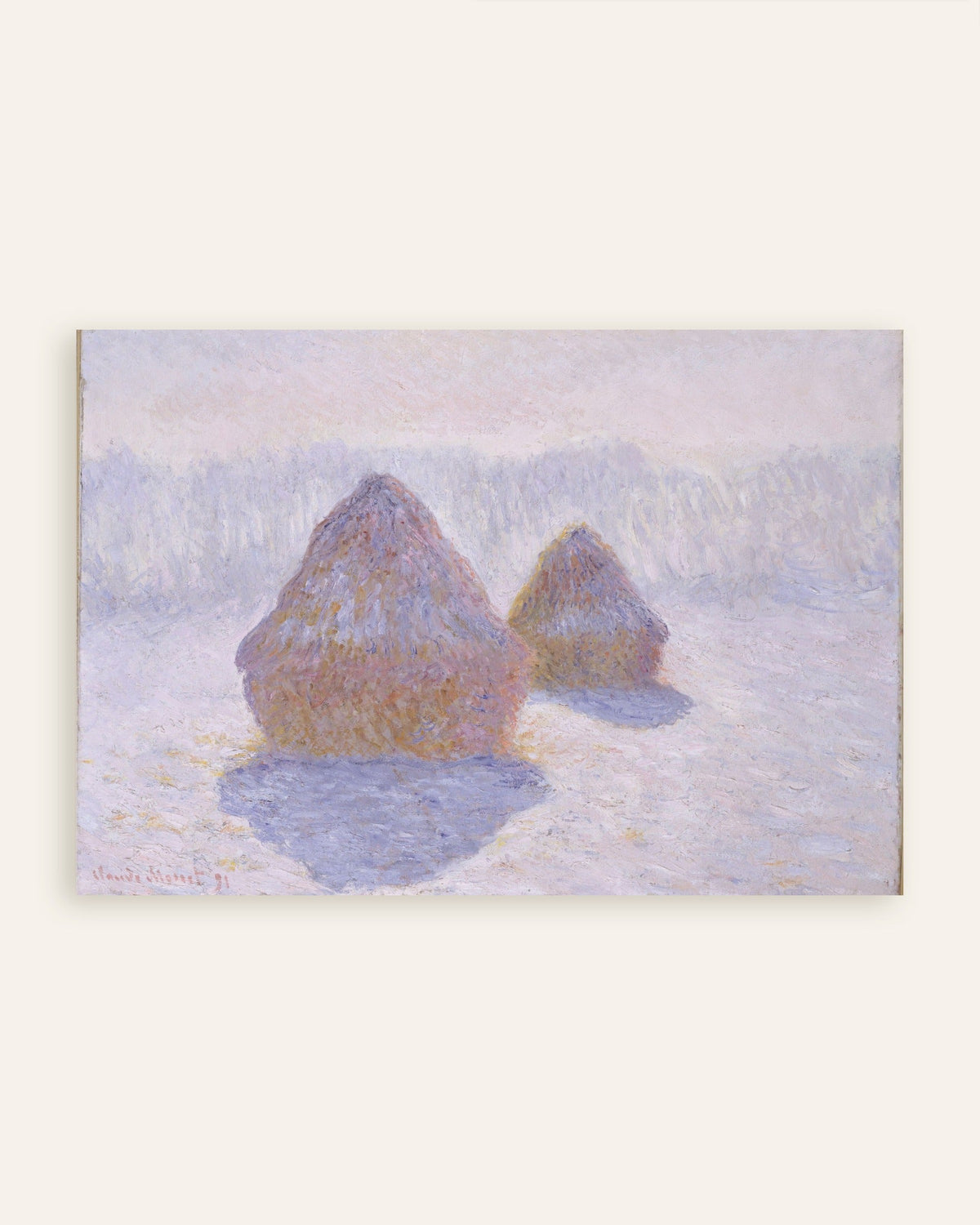 Poster Getreideschober, Schnee und Sonne (1891) von Claude Monet, Vorschaubild