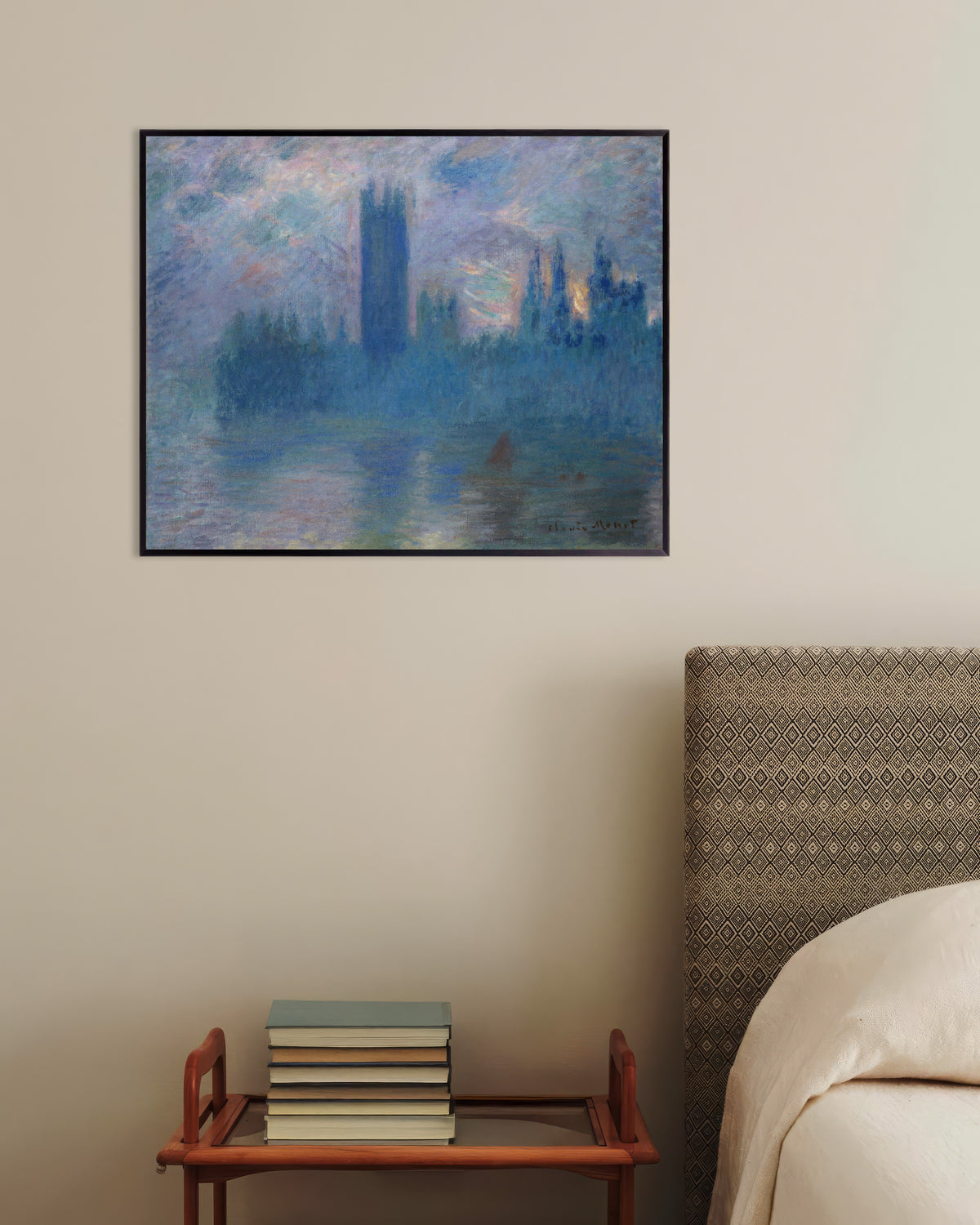 Poster Das Parlament in London (1900) von Claude Monet mit Metallrahmen