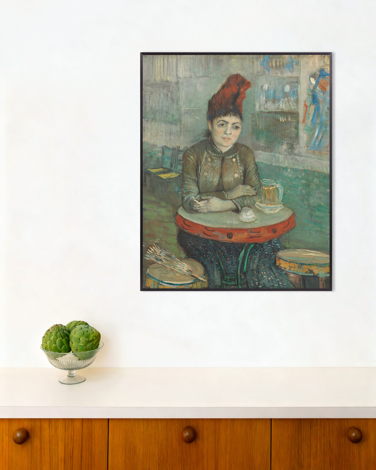 Poster mit Im Café: Agostina Segatori im Le Tambourin (1887) von Vincent van Gogh, mit Metallrahmen