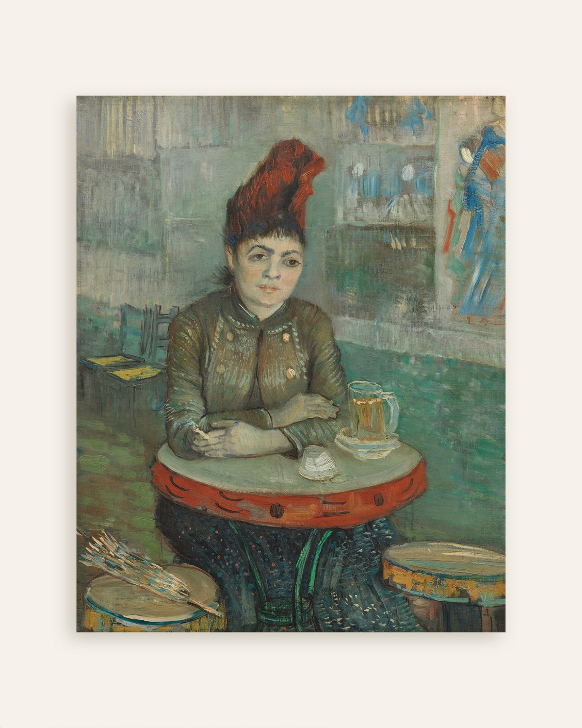 Poster mit Im Café: Agostina Segatori im Le Tambourin (1887) von Vincent van Gogh, Miniaturansicht