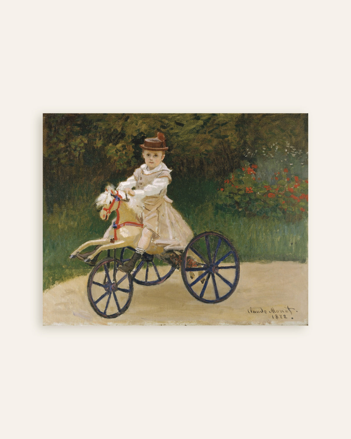 Poster Jean Monet auf seinem Steckenpferd (1872) von Claude Monet, Vorschaubild
