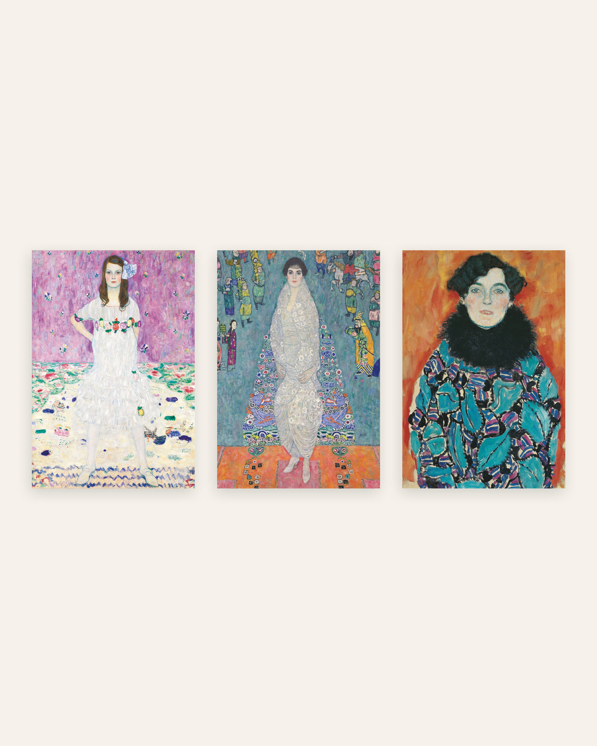 Klimt Poster 3er-Set Porträts: Mäda Primavesi, Elisabeth Lederer und Johanna Staude, ohne Rahmen