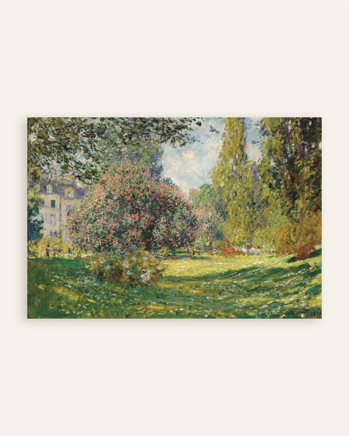 Poster Landschaft, Parc Monceau (1876) von Claude Monet, Vorschaubild