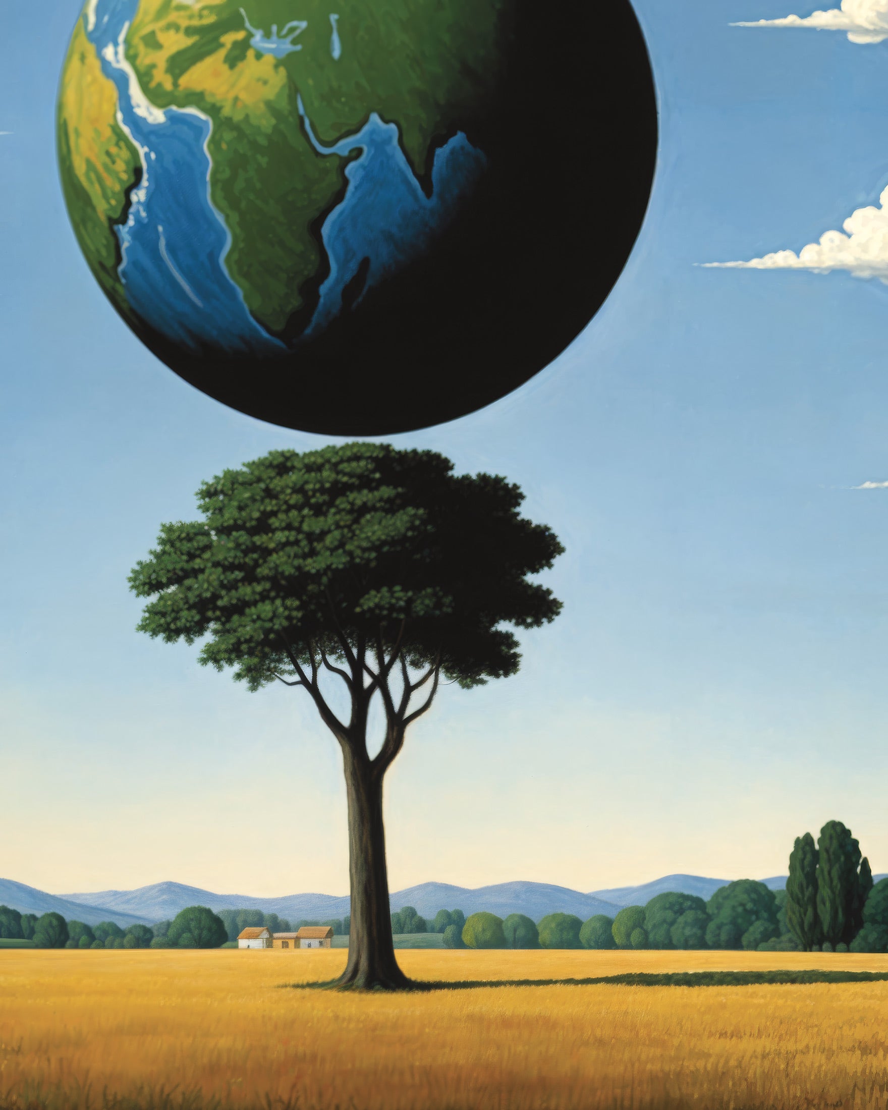 Weltenbaum – surreales belgisches Poster