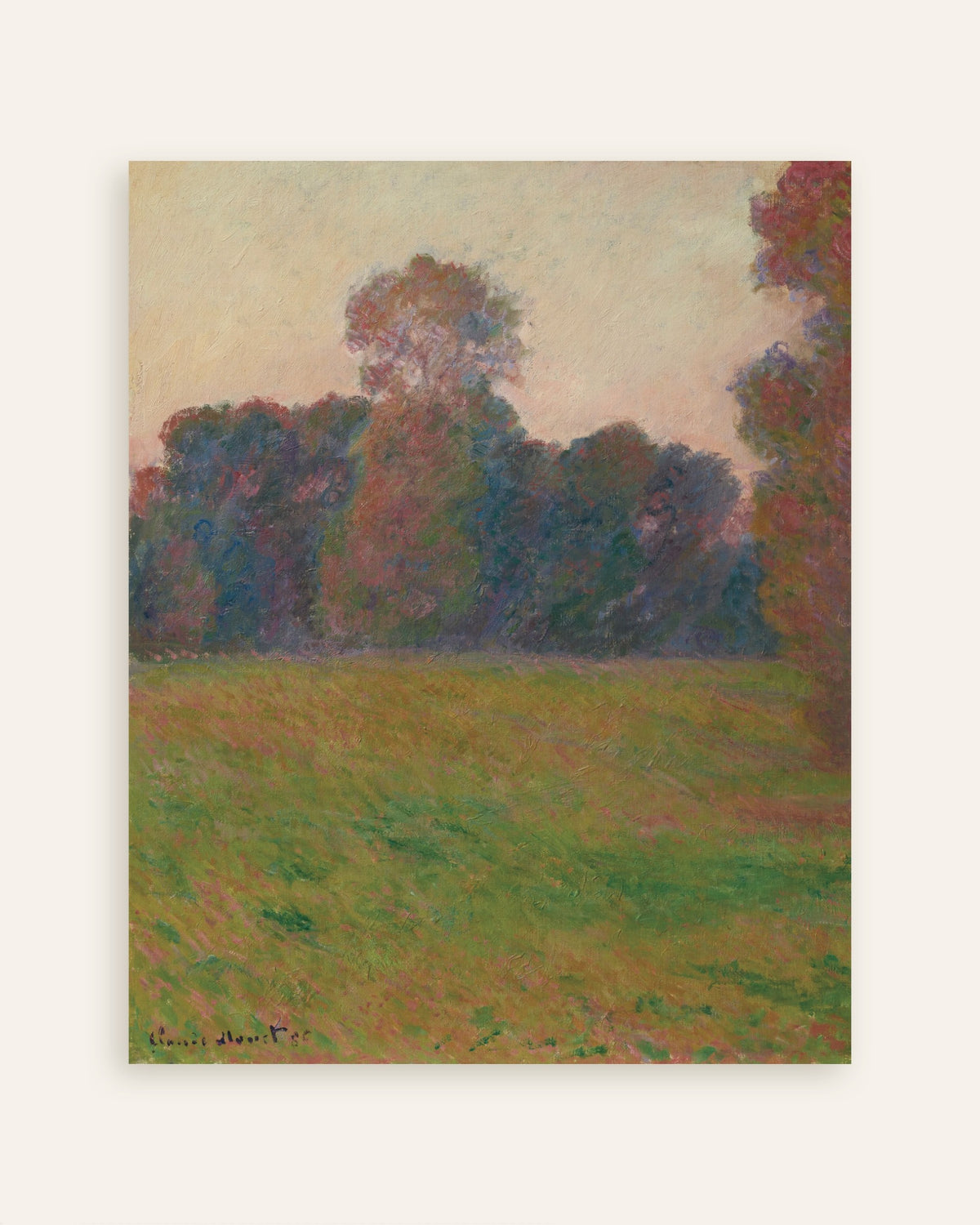 Poster Wiese in Giverny (1886) von Claude Monet, Vorschaubild