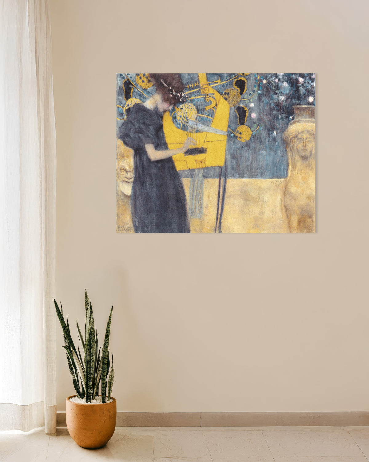 Poster Die Musik I (1895) von Gustav Klimt