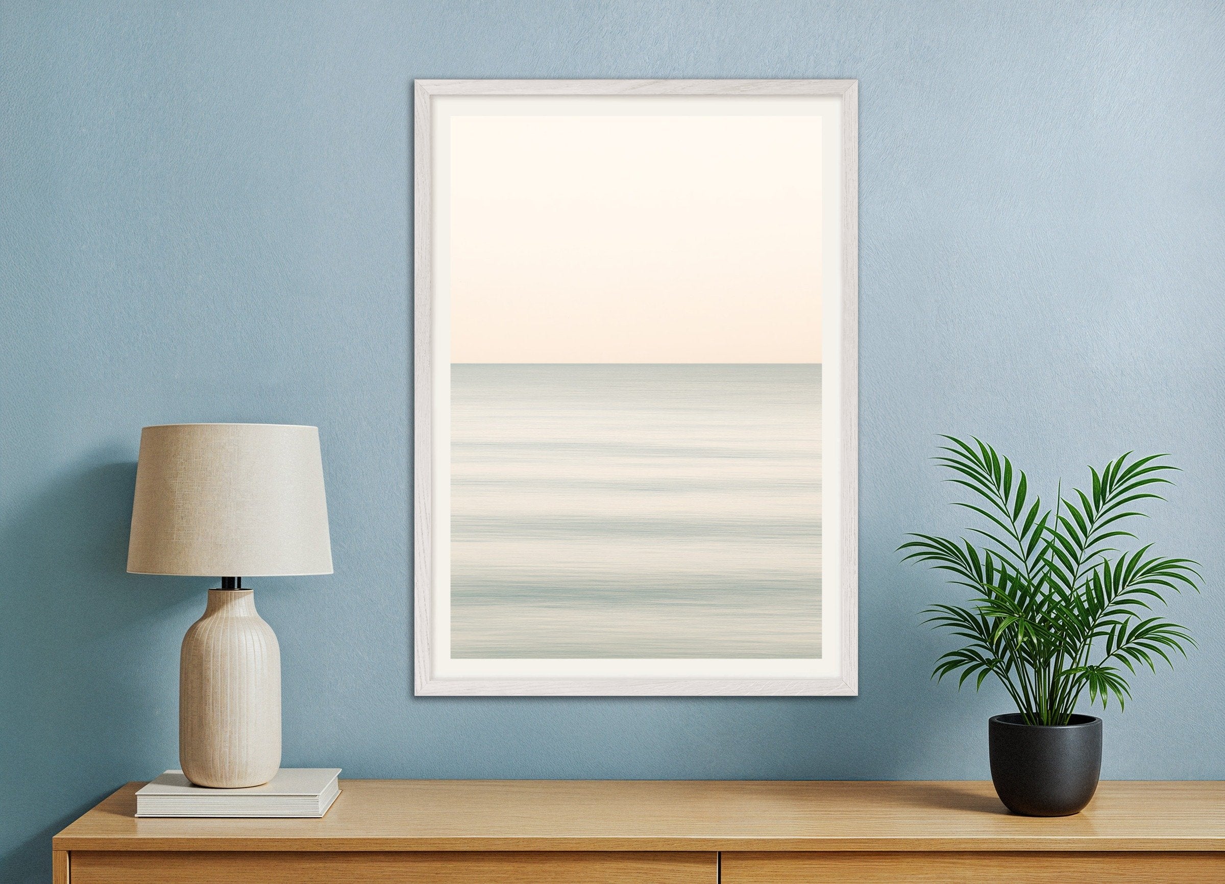 Poster of Ocean clarity art print, with white wooden frame