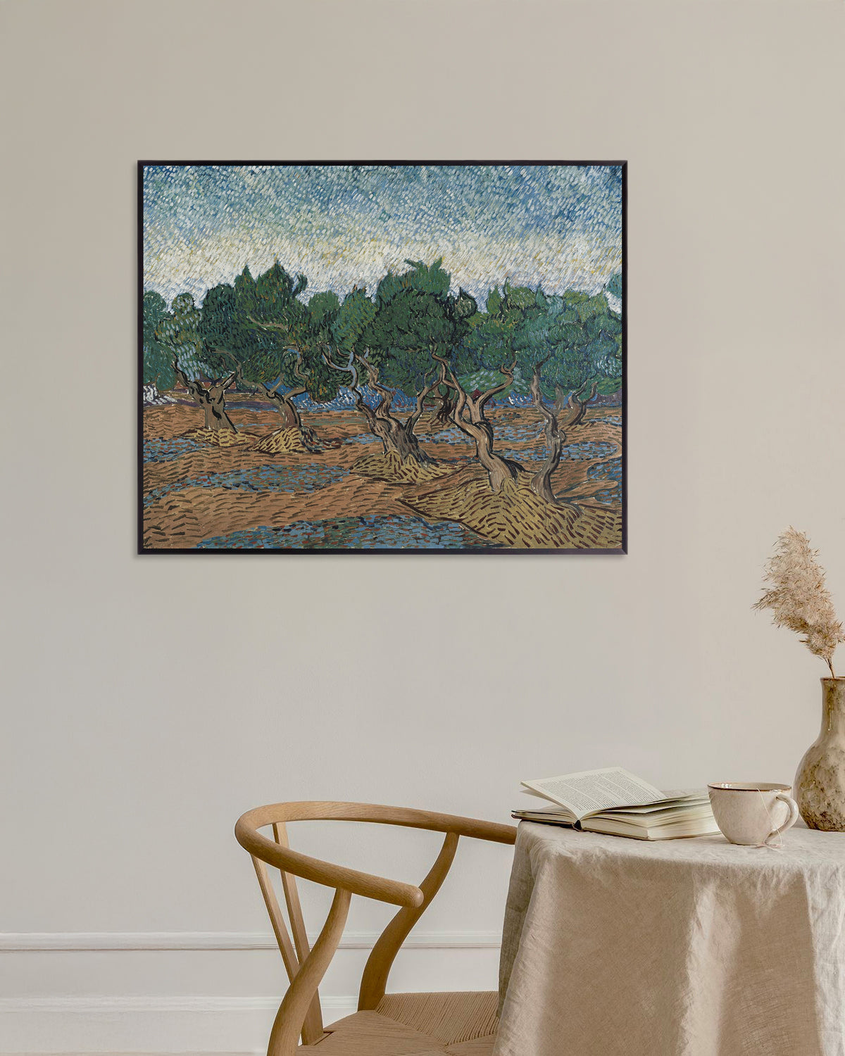Poster „Olivenhain (1889) von Vincent van Gogh“ mit Metallrahmen