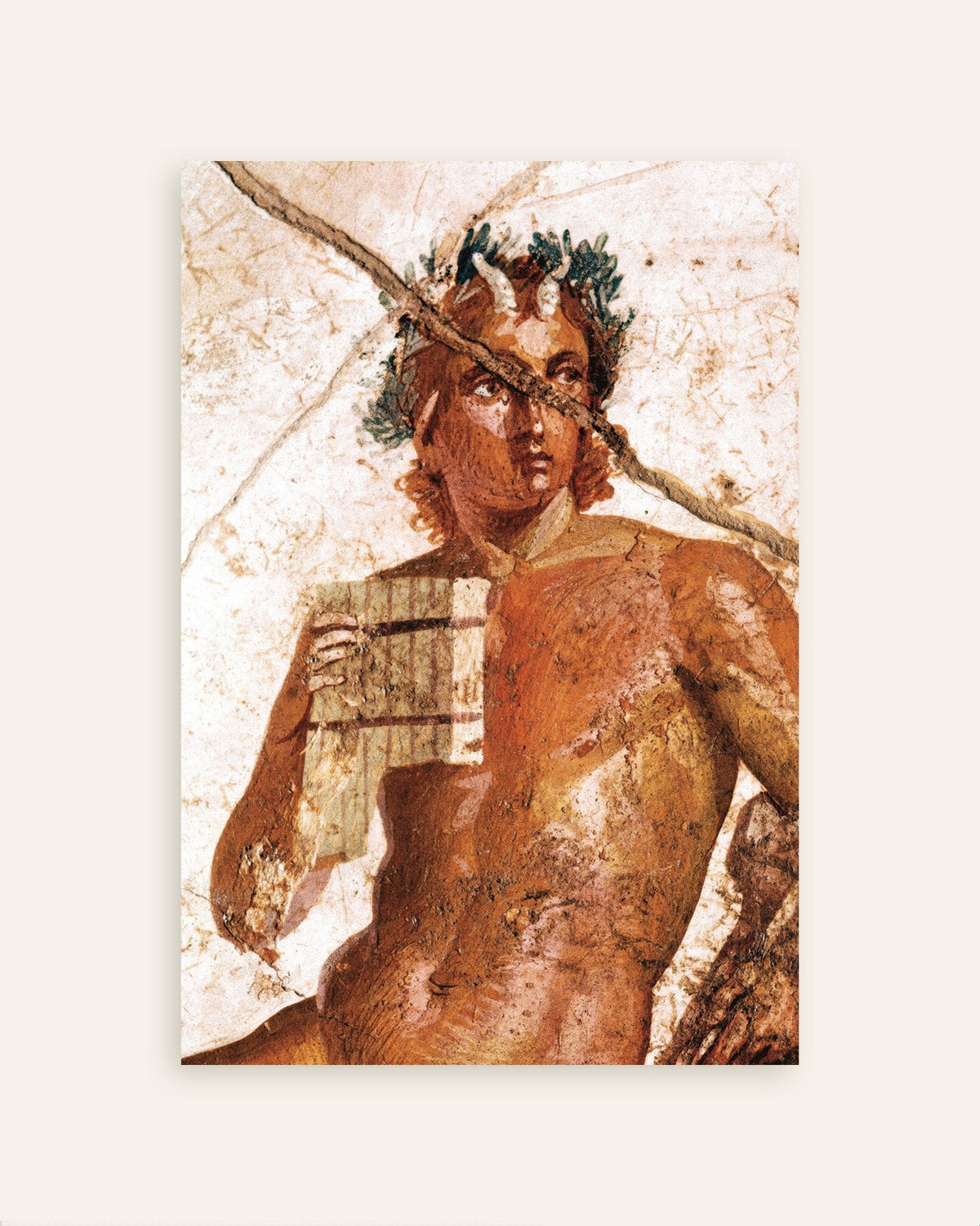 Poster mit dem Fresko von Pan als Musiker aus Pompeji