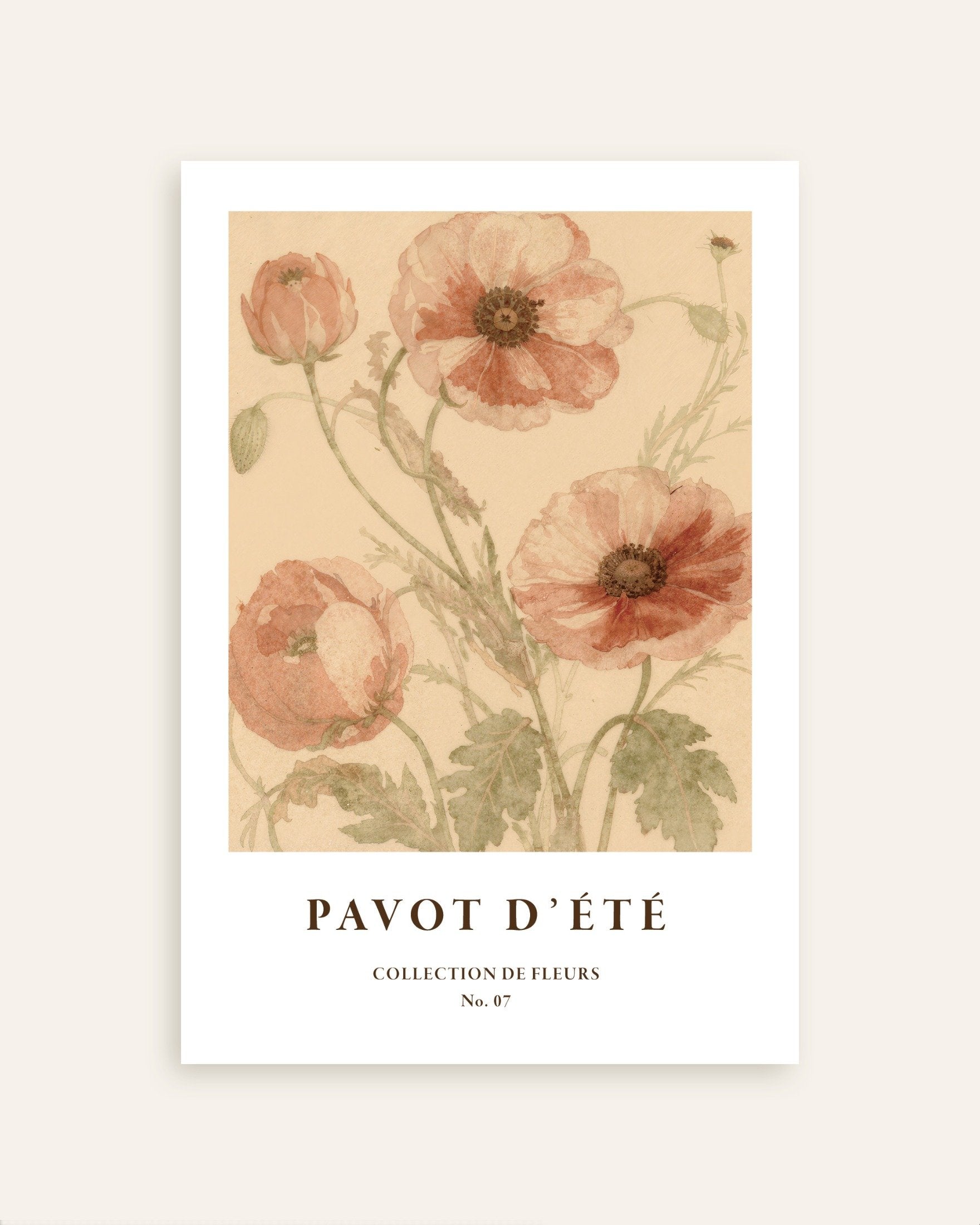 Poster of "Pavot d’Été" Botanical Poster, Summer Poppies No. 07, thumbnail