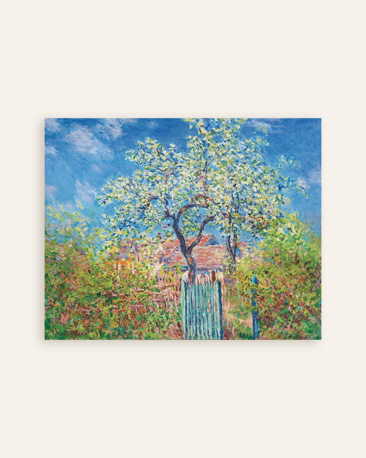 Poster Blühender Birnbaum (1885) von Claude Monet, Vorschaubild