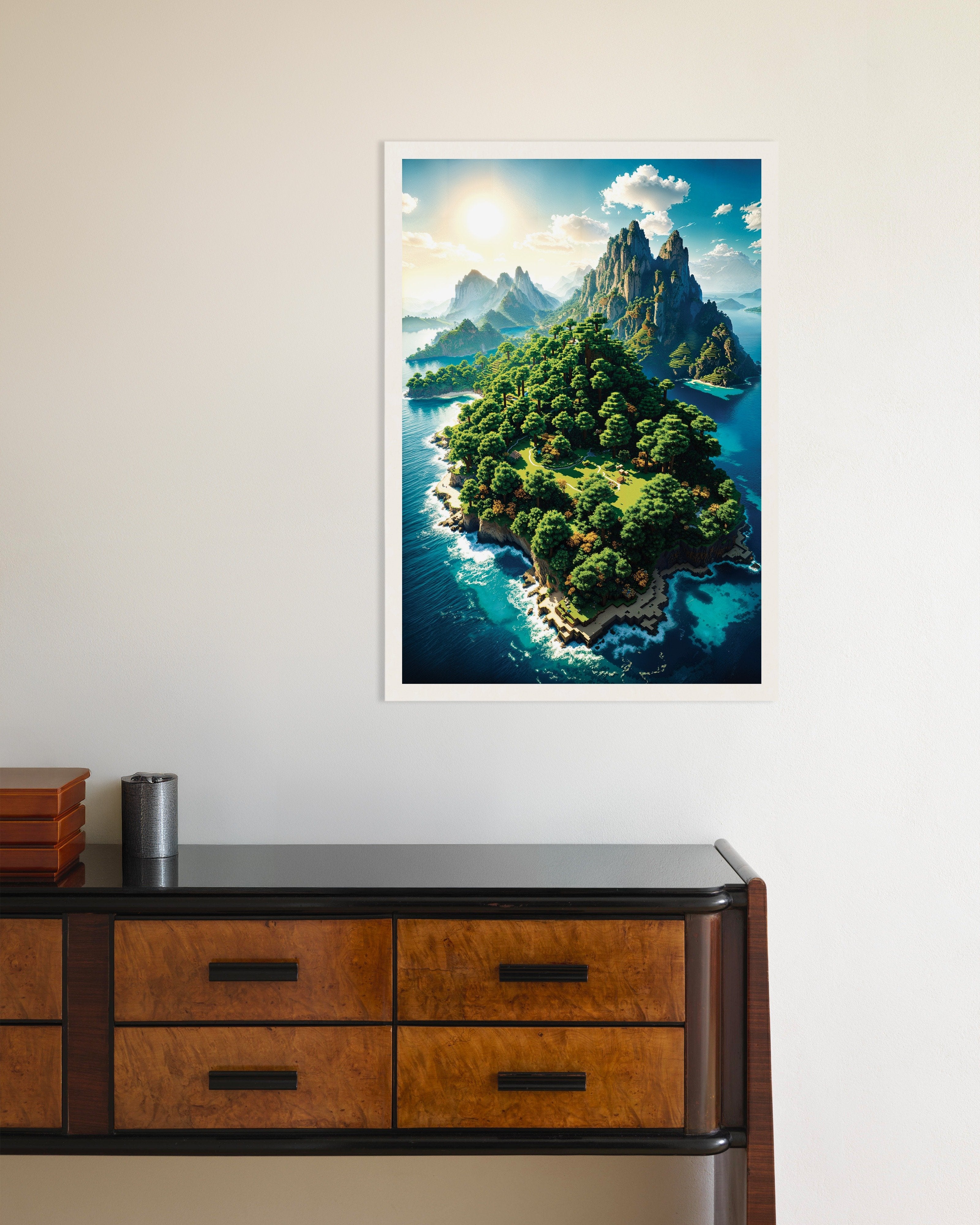 Poster of Pixel Island – Fantasy Landscape Poster