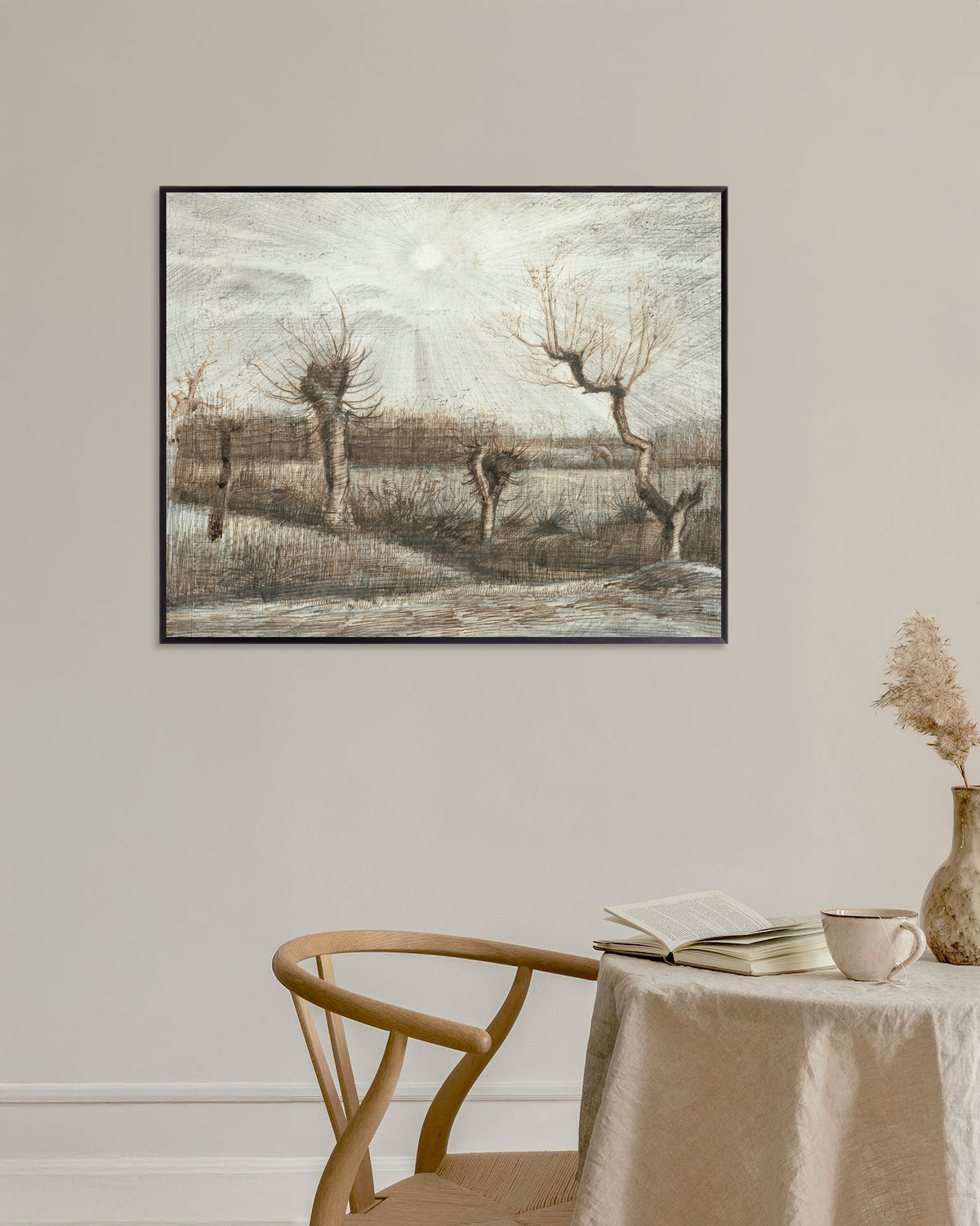 Poster von Pollard-Weiden (1884) von Vincent van Gogh, mit Metallrahmen