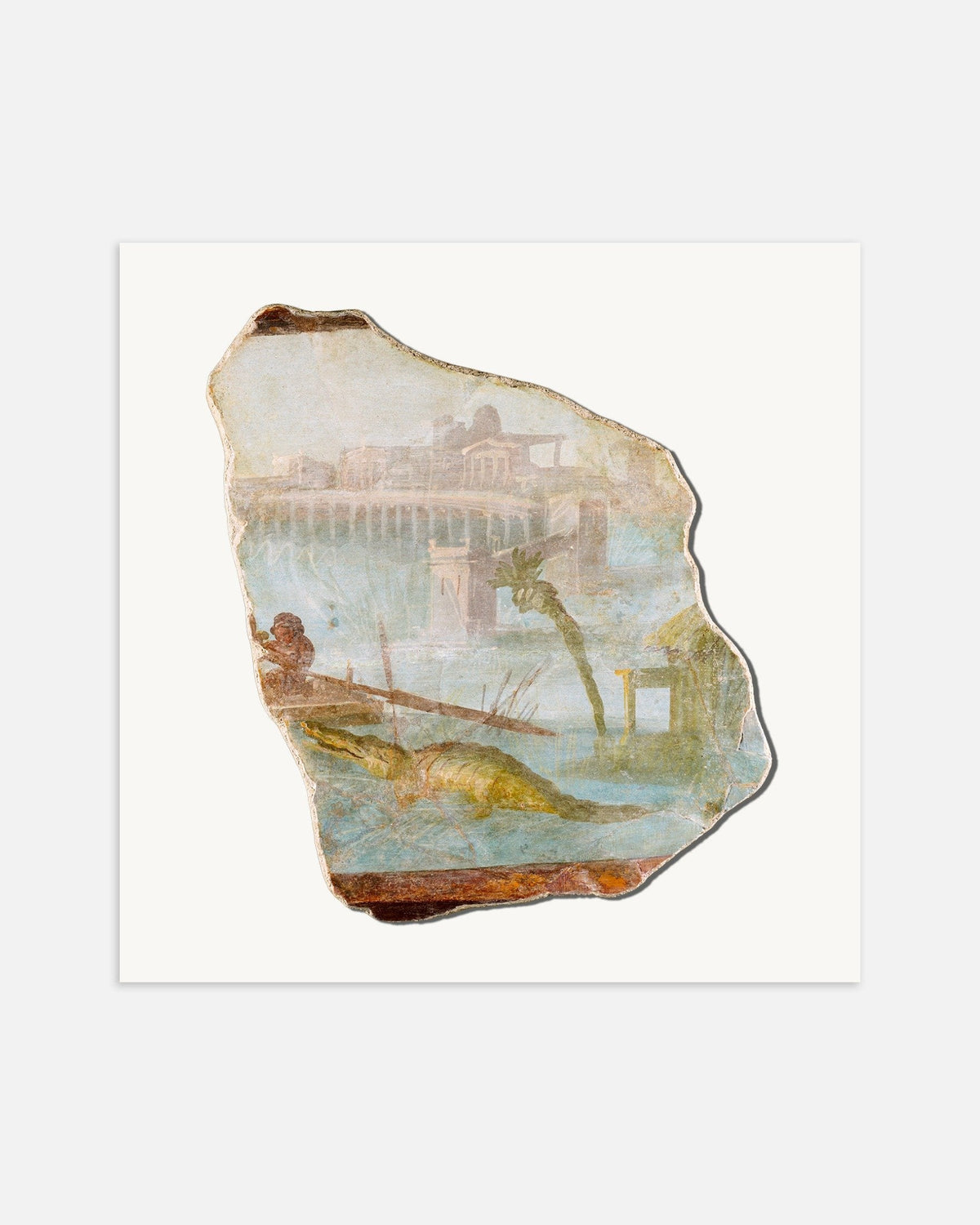 Poster mit dem Freskofragment mit Nillandschaft aus Pompeji