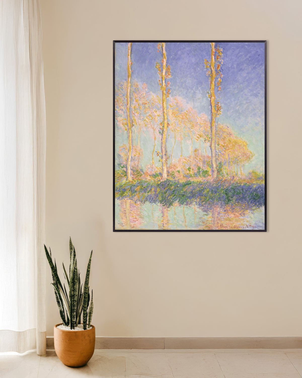 Poster Pappeln (1891) von Claude Monet mit Metallrahmen
