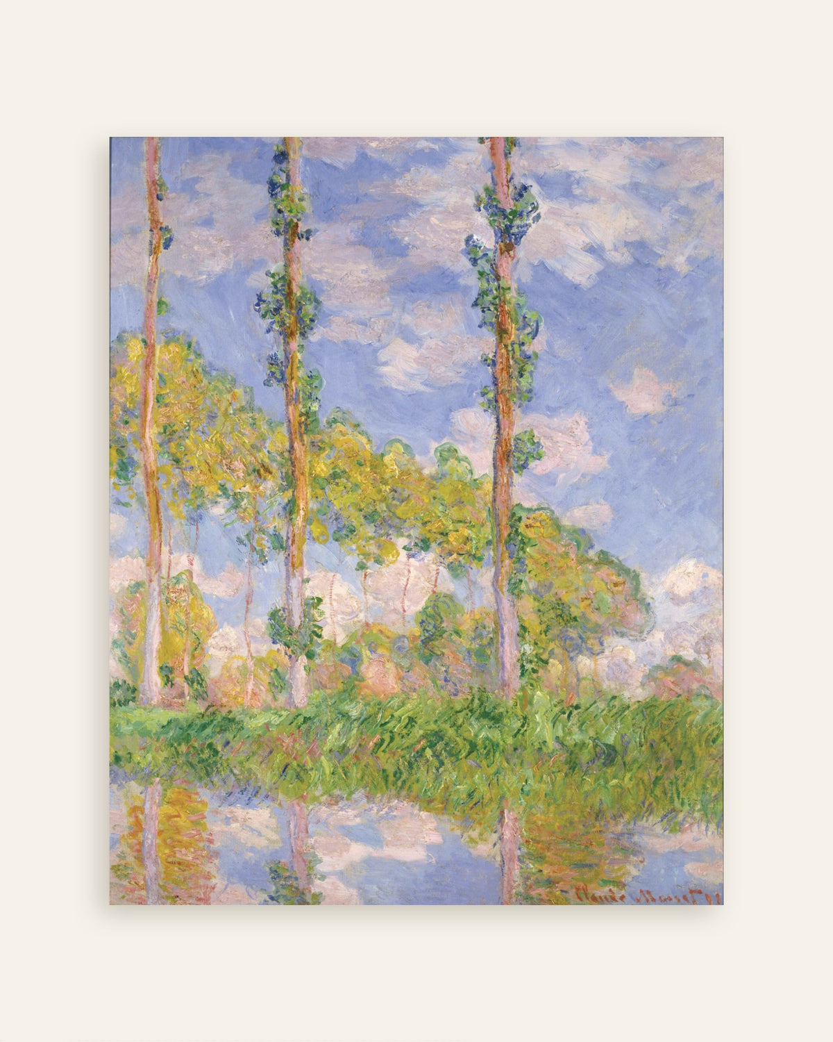 Poster Pappeln in der Sonne (1891) von Claude Monet, Vorschaubild
