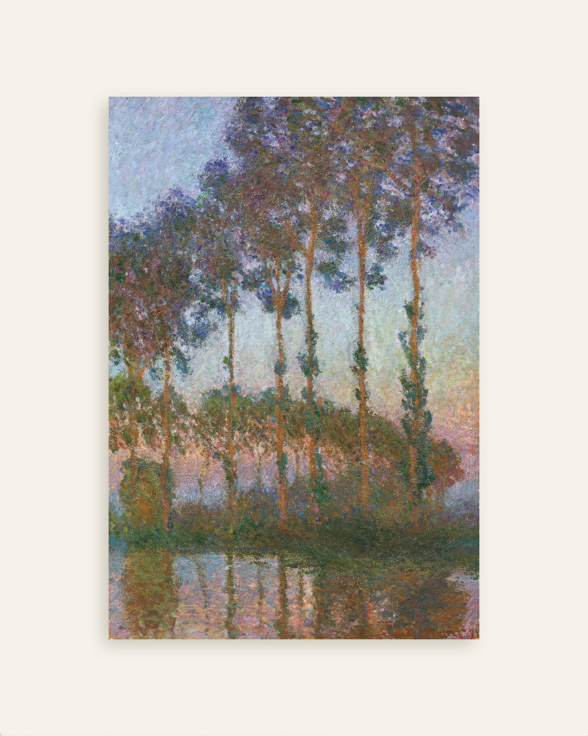 Poster Pappeln am Ufer der Epte, Abenddämmerung (1891) von Claude Monet, Vorschaubild