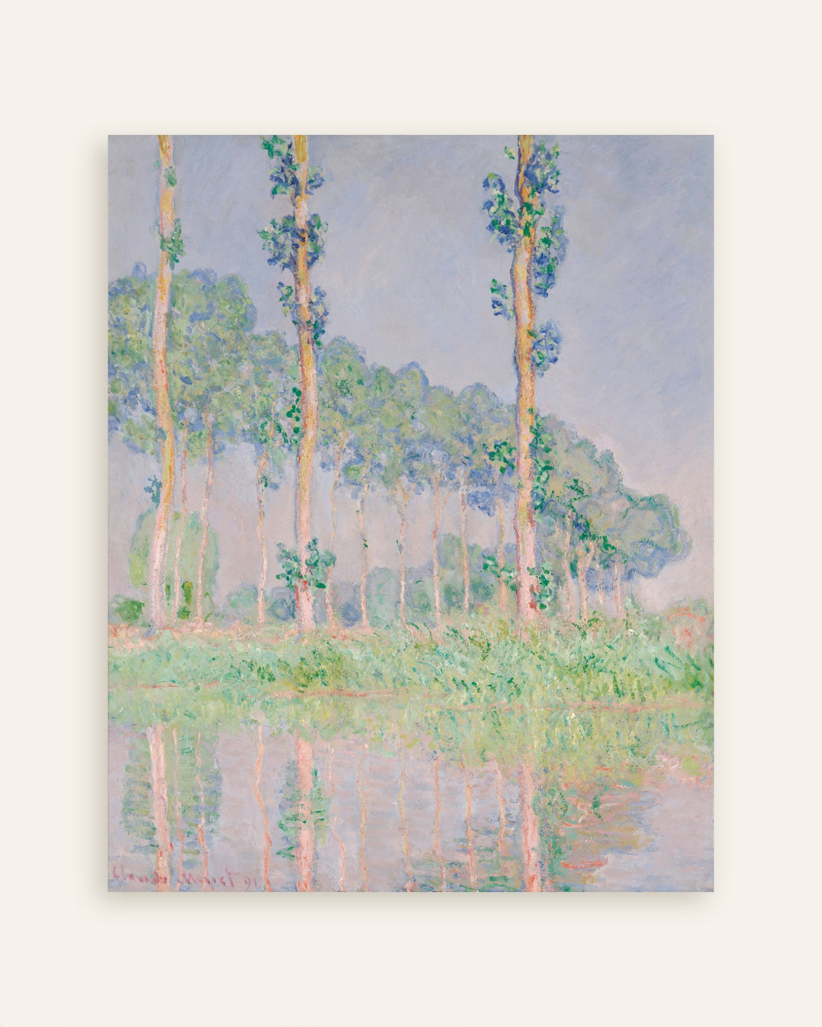 Poster Pappeln, rosa Effekt (1891) von Claude Monet, Vorschaubild