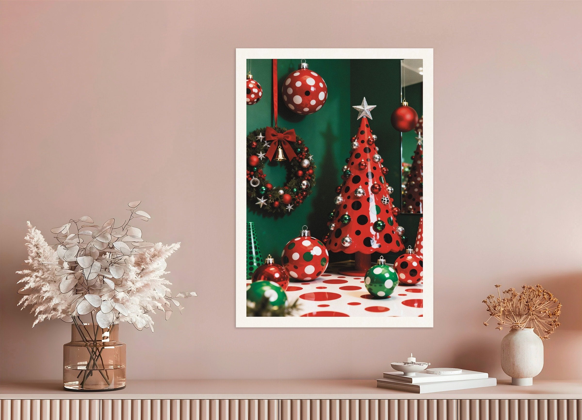 Poster of Red and green Christmas decor poster