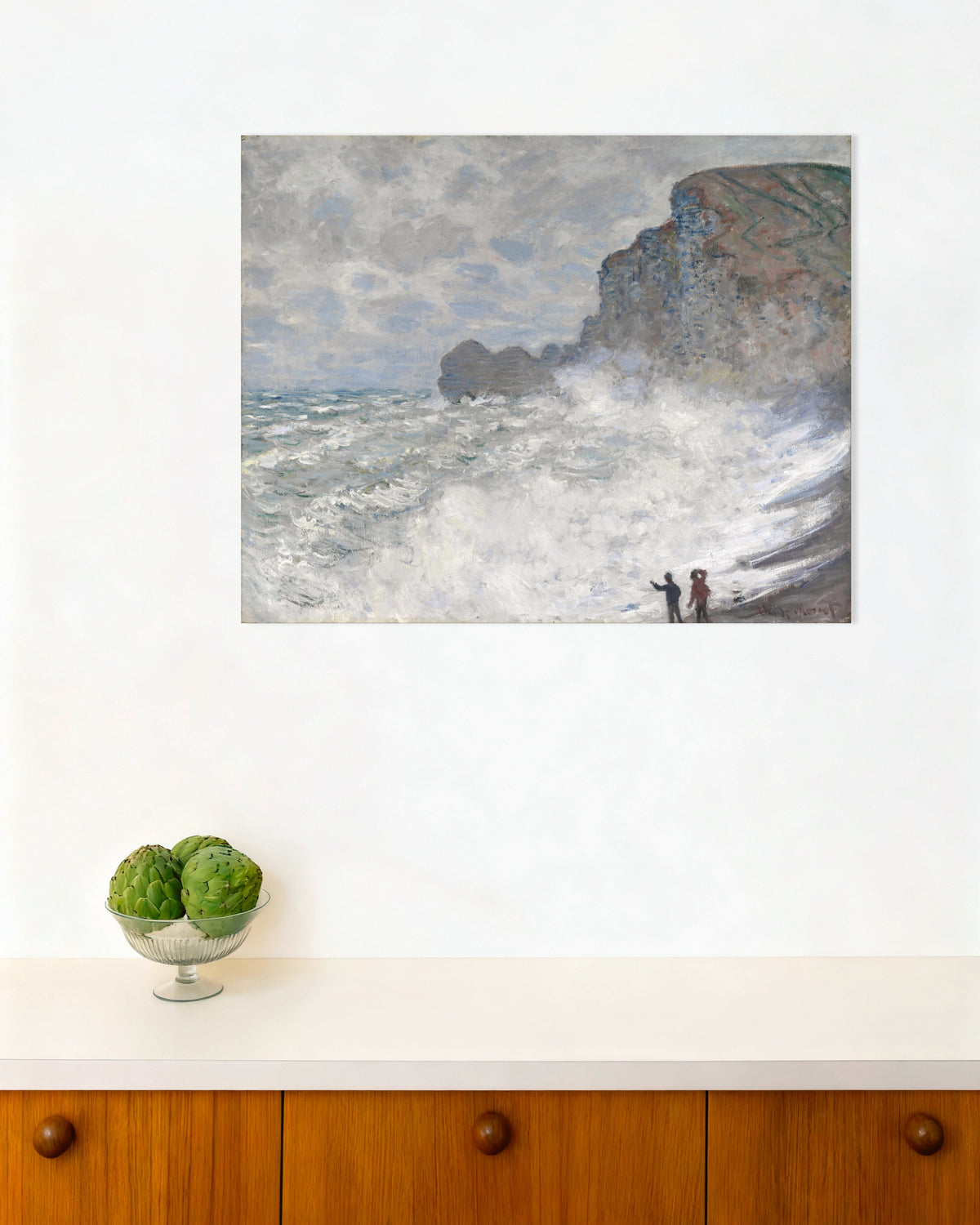 Poster Stürmisches Wetter in Étretat (1883) von Claude Monet