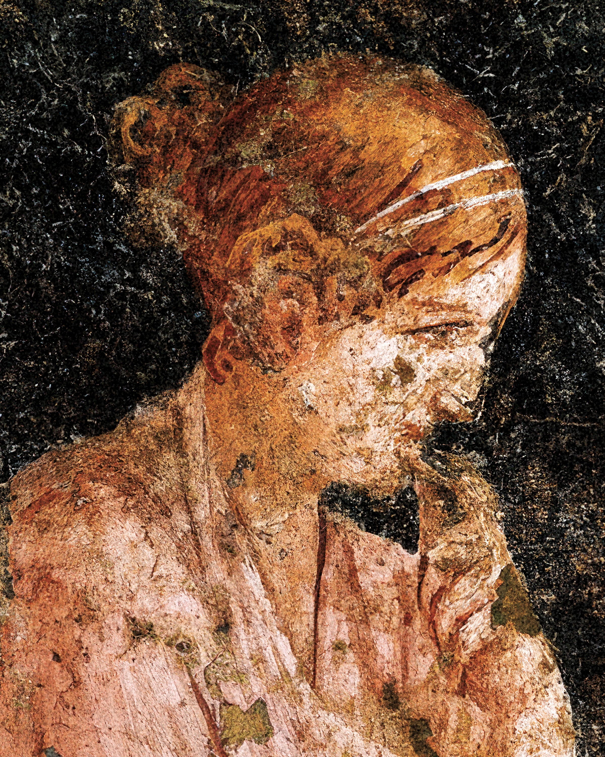 Sitzende Frau Fresko Detail Poster