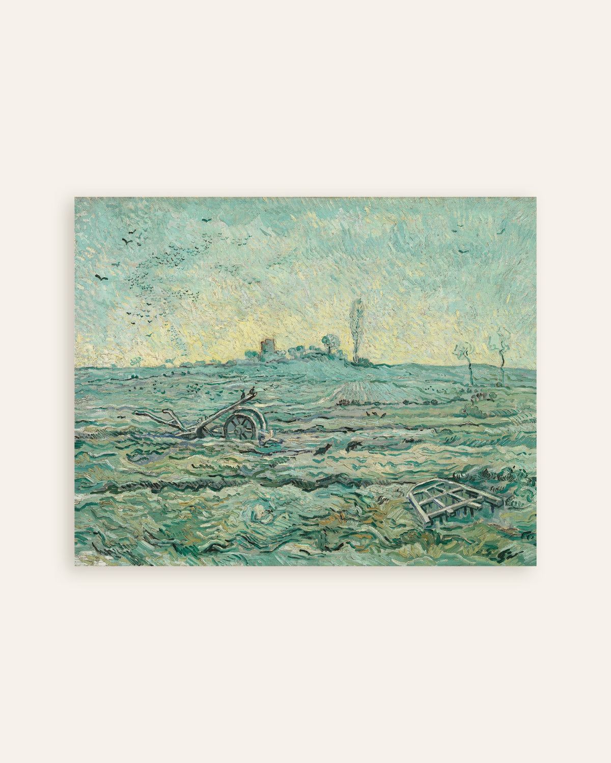 Poster Schneebedecktes Feld mit Egge, nach Millet (1890) von Vincent van Gogh, Miniaturansicht