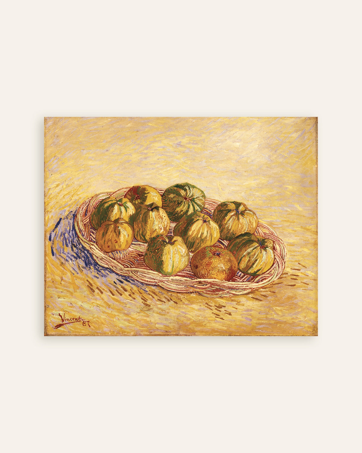 Poster von Stillleben mit Korb voller Äpfel (1887) von Vincent van Gogh, Miniaturansicht